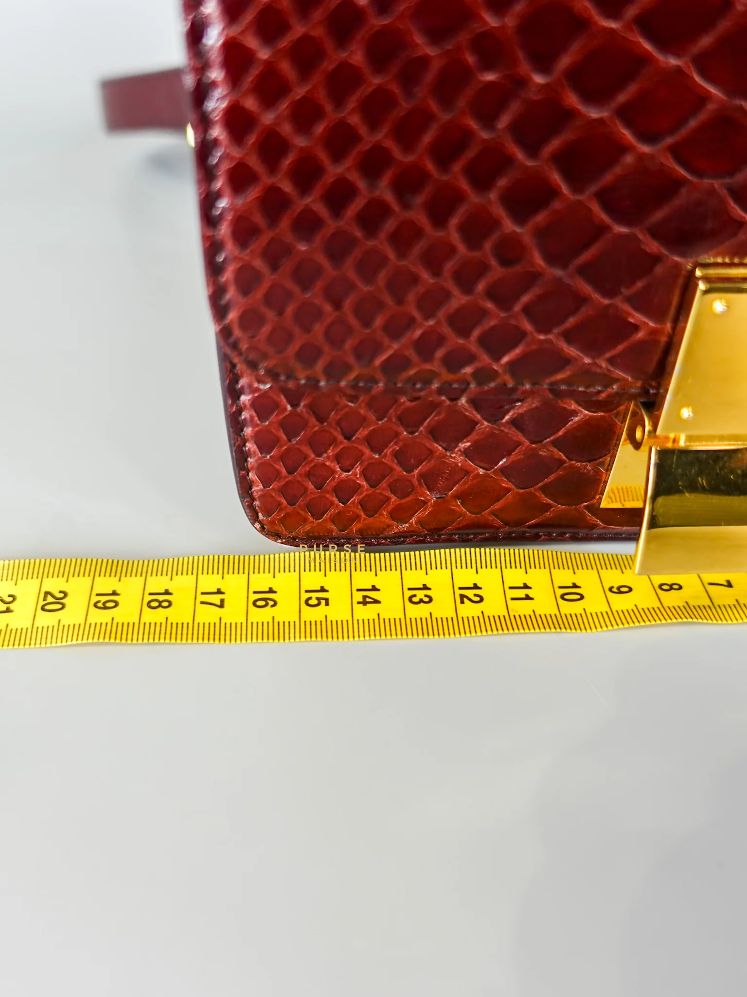 Celine Classic Box Maroon Python Mini Shoulder Bag - Image 31