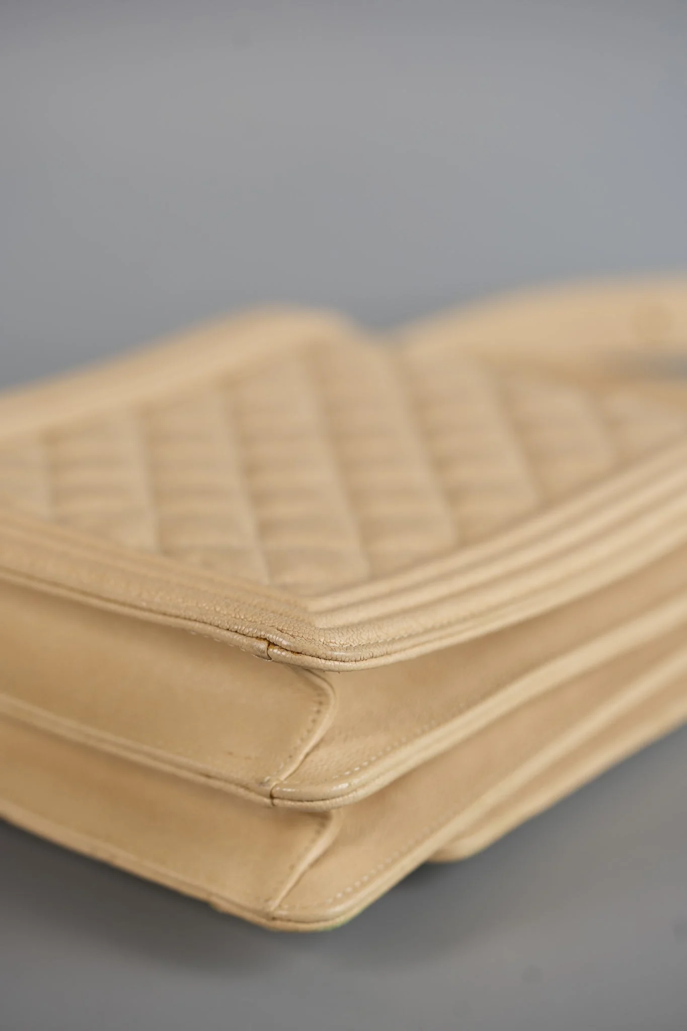 Chanel Cruise Boy North South in Light Beige Caviar Leather and Light Gold Hardware Series 29 - Image 12