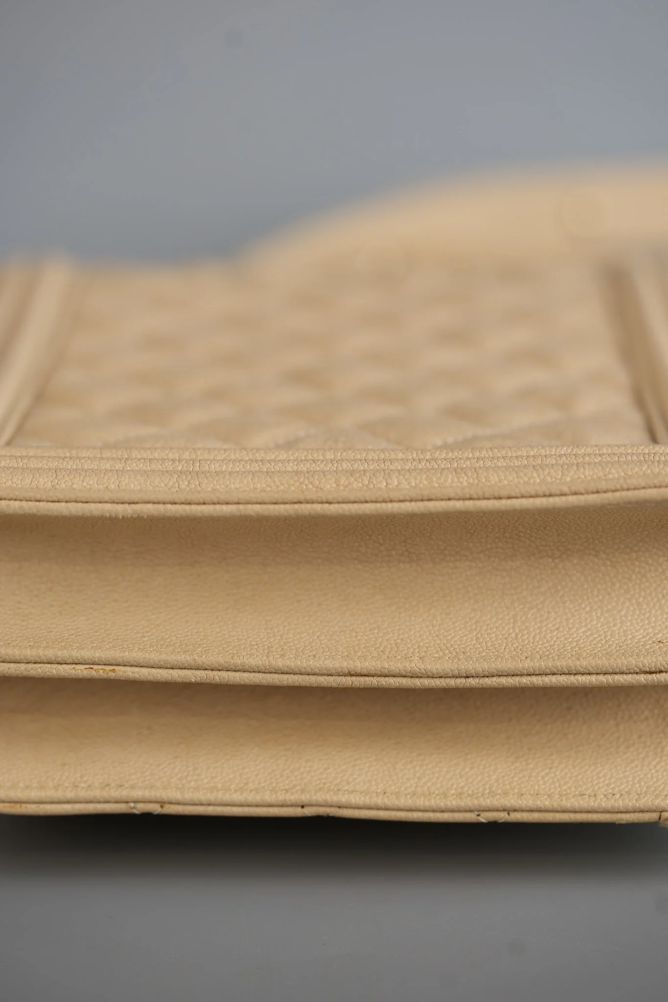 Chanel Cruise Boy North South in Light Beige Caviar Leather and Light Gold Hardware Series 29 - Image 17