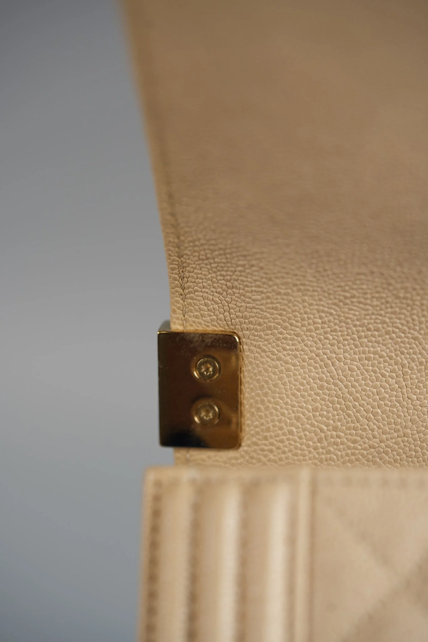 Chanel Cruise Boy North South in Light Beige Caviar Leather and Light Gold Hardware Series 29 - Image 25