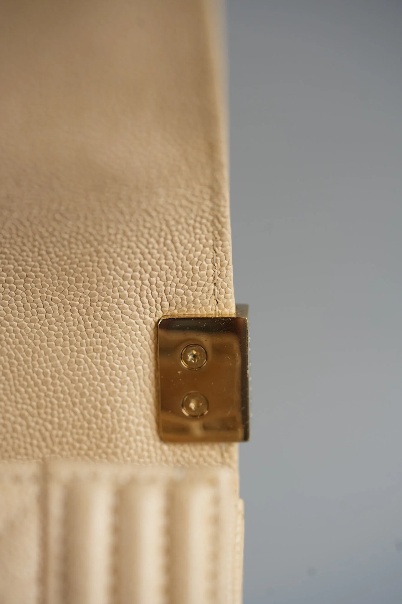 Chanel Cruise Boy North South in Light Beige Caviar Leather and Light Gold Hardware Series 29 - Image 26