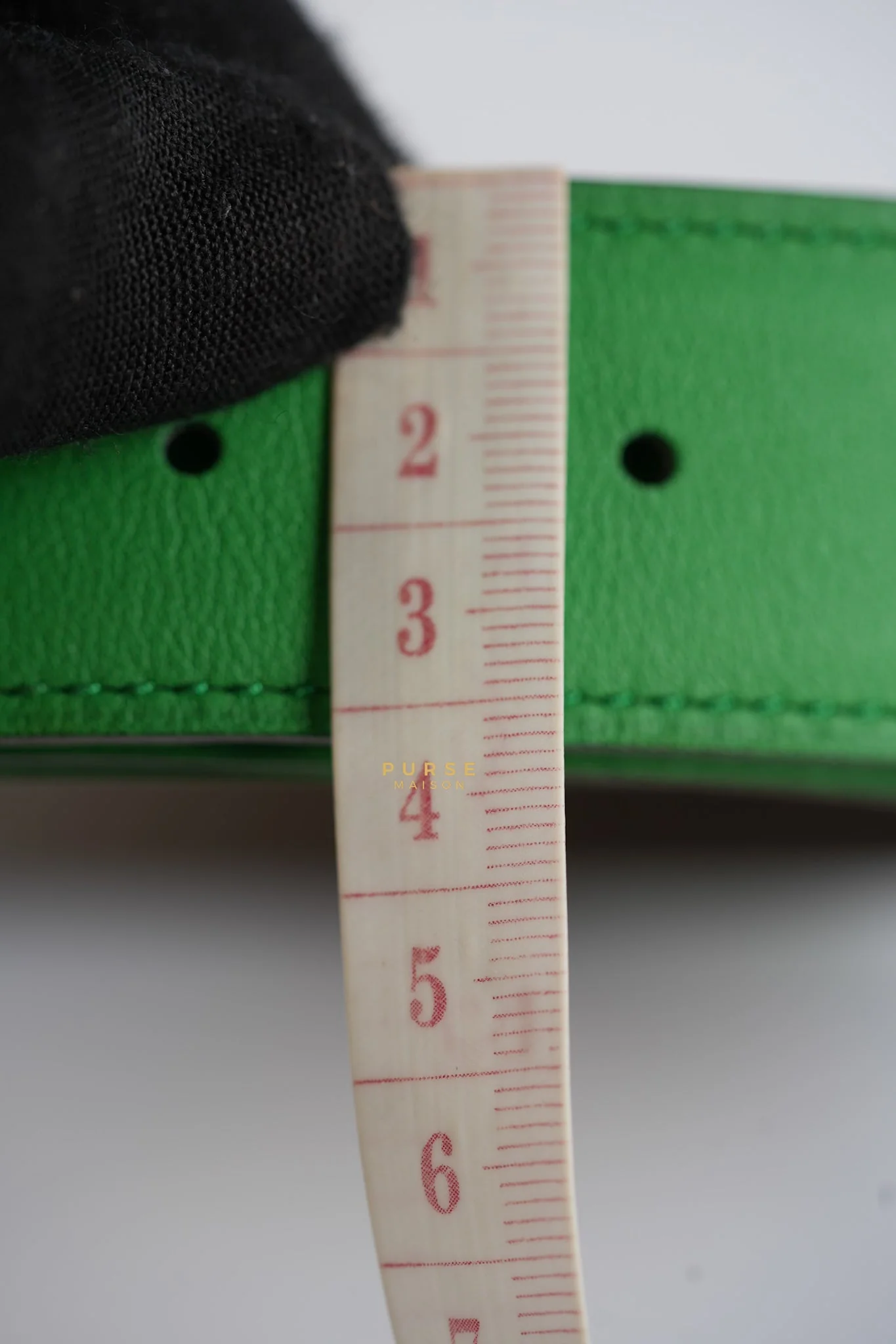 Hermes Constance Belt with Smile H Palladium Buckle & Reversible Leather Strap (Etoupe/Vert) (85) - Image 15