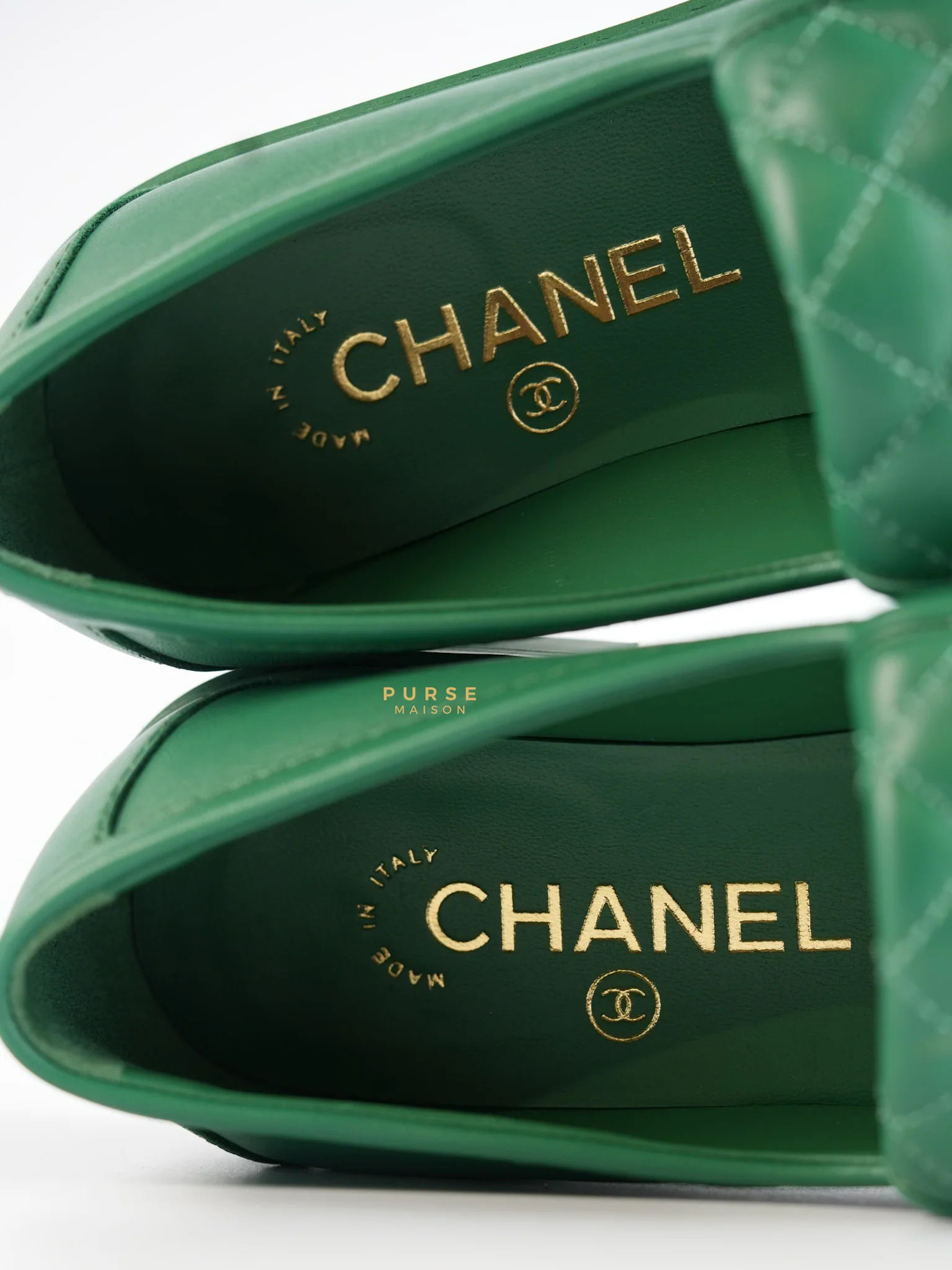 Chanel Turnlock Loafers Green Lambskin Size 37 EU (23cm) - Image 15