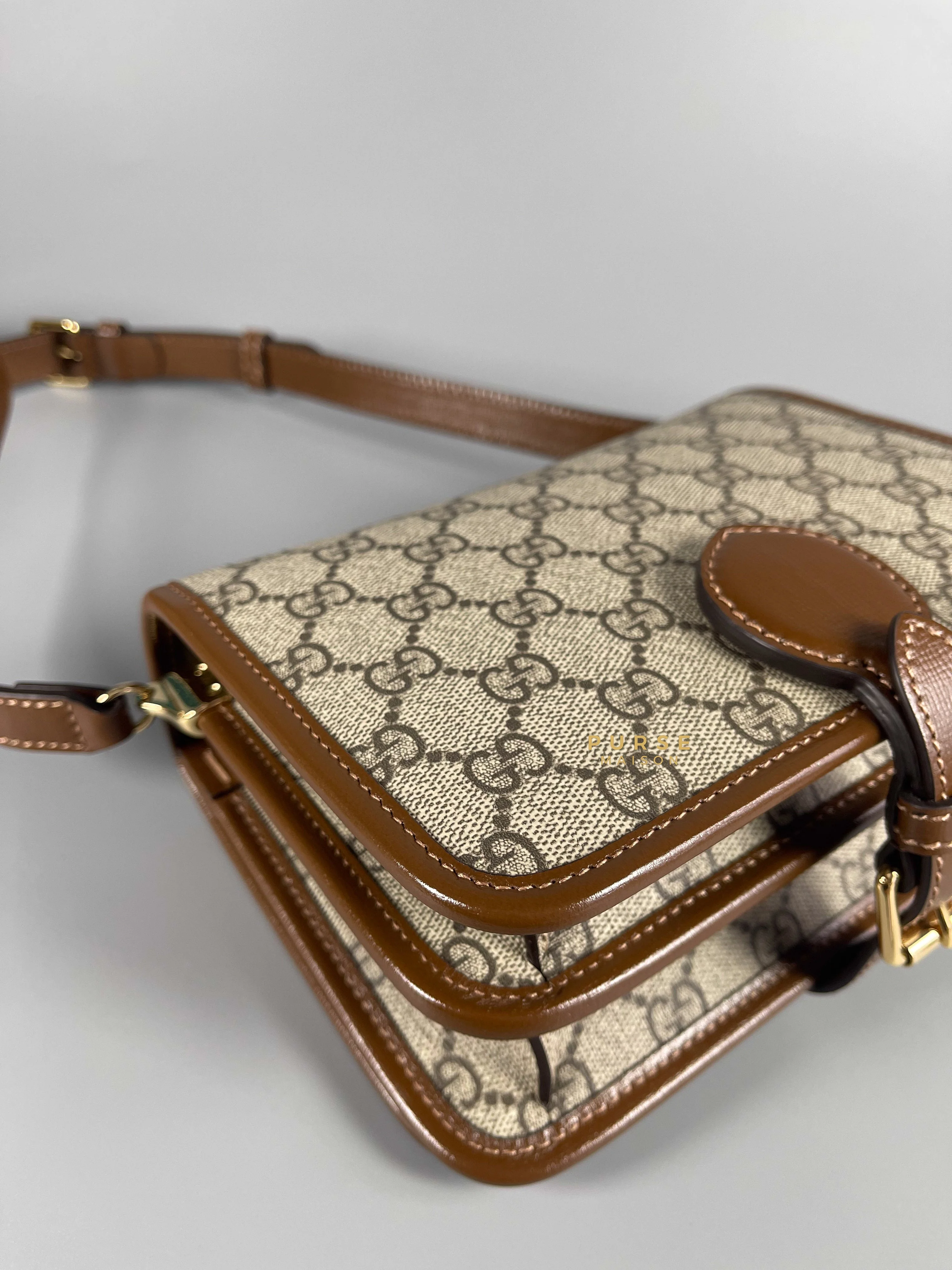 Gucci Gucci GG Supreme Azalea Calfskin Mini Retro Interlocking G Flap For Men - Image 10