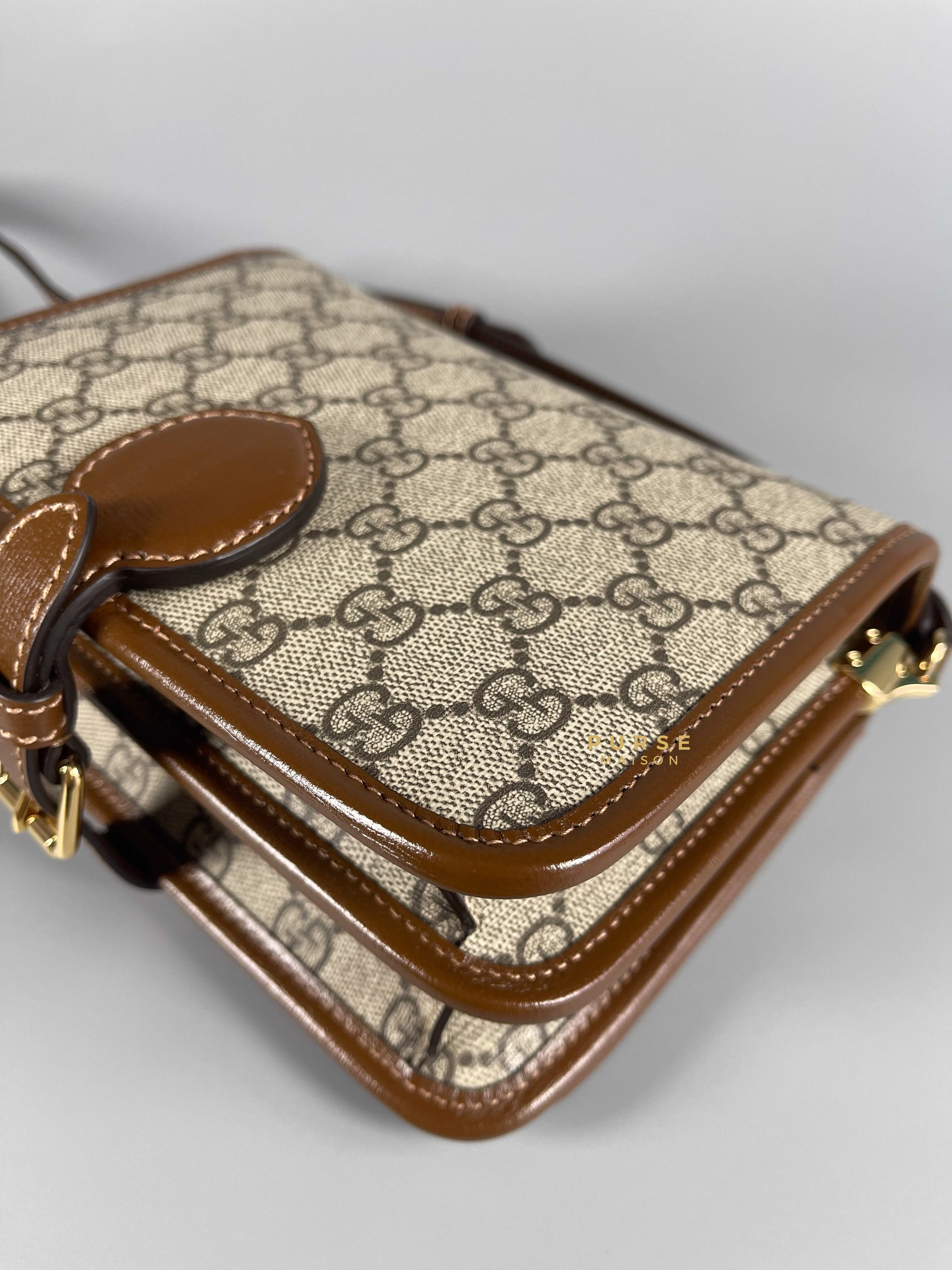 Gucci Gucci GG Supreme Azalea Calfskin Mini Retro Interlocking G Flap For Men - Image 11