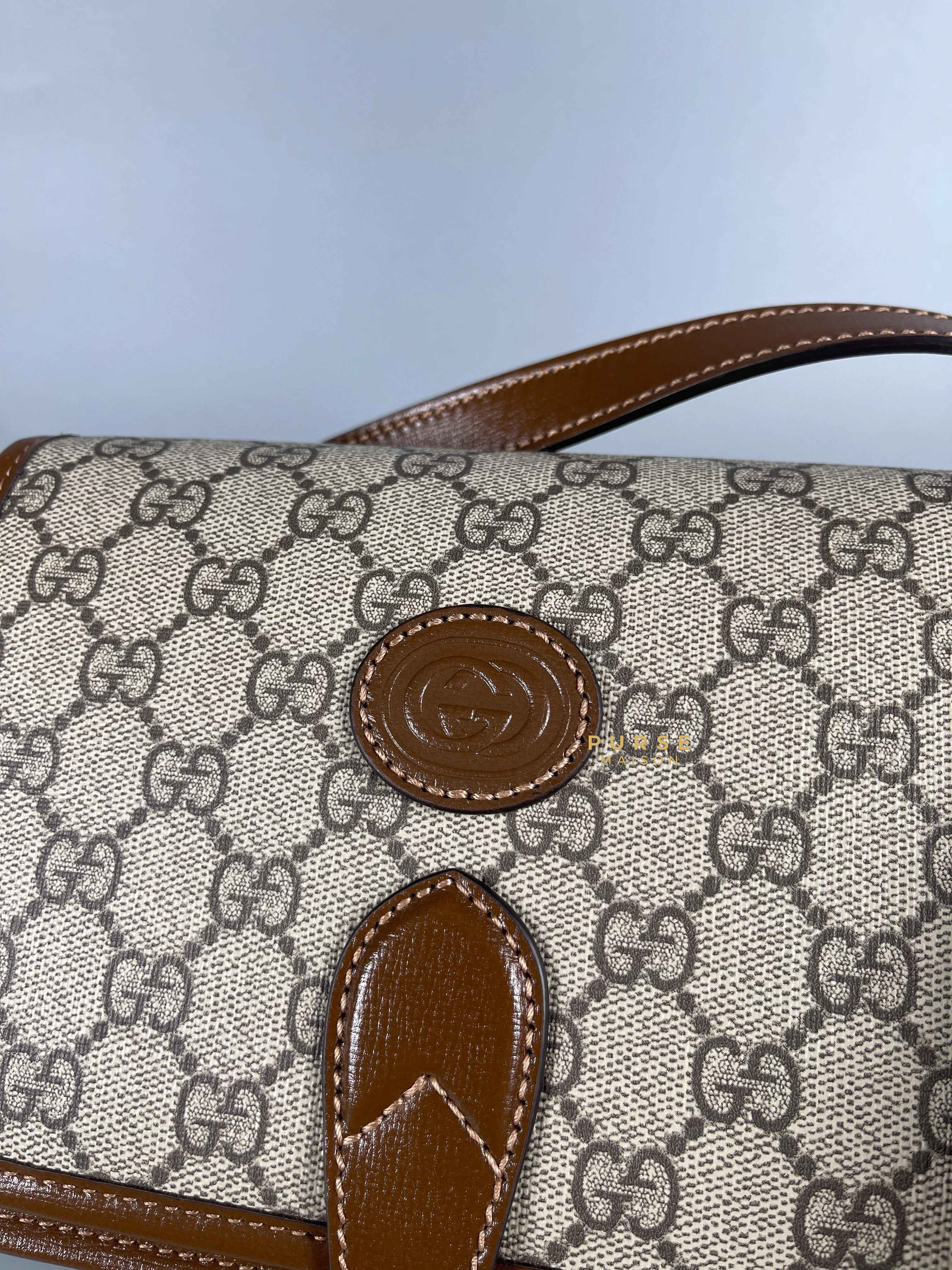 Gucci Gucci GG Supreme Azalea Calfskin Mini Retro Interlocking G Flap For Men - Image 18