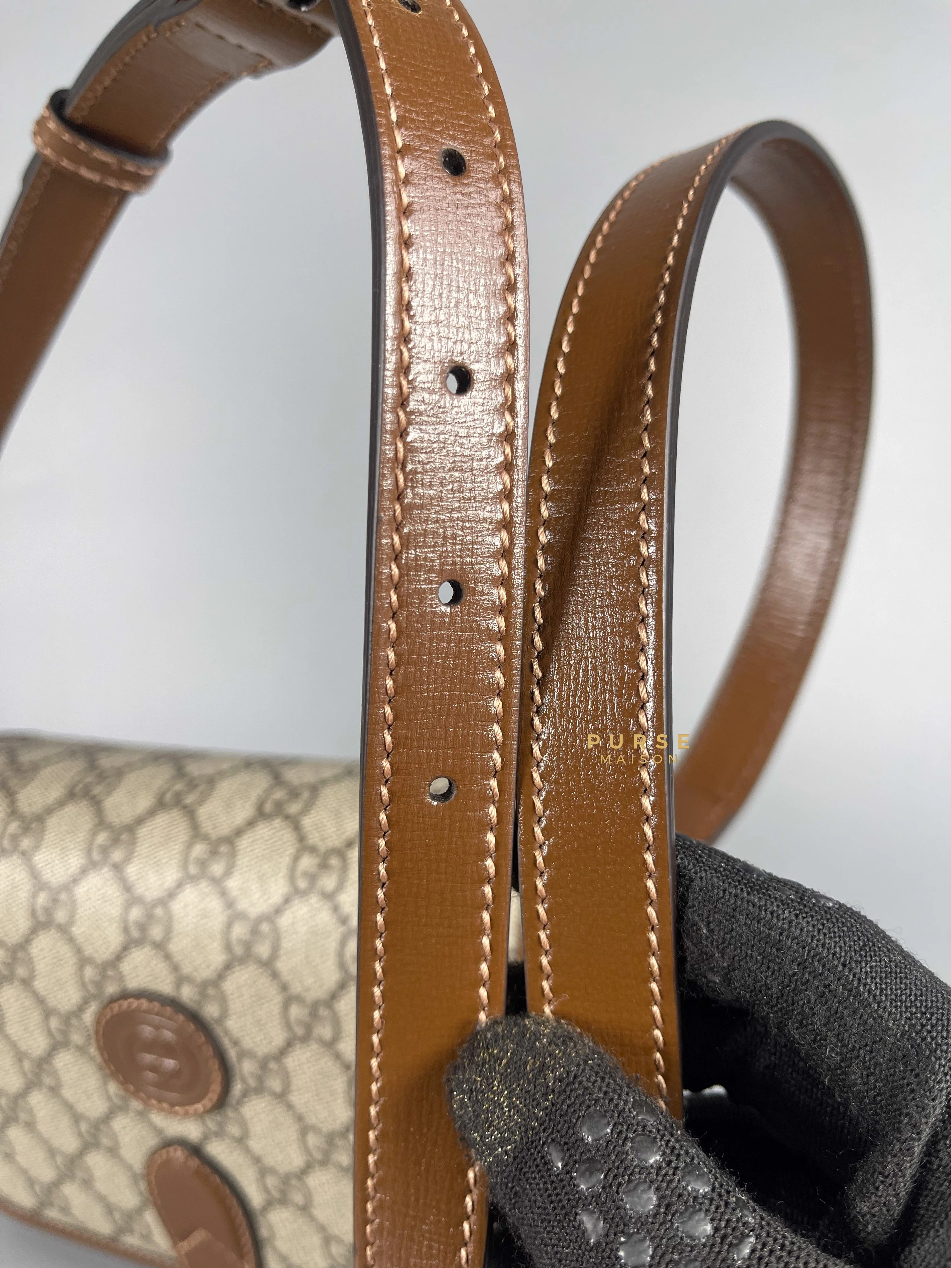 Gucci Gucci GG Supreme Azalea Calfskin Mini Retro Interlocking G Flap For Men - Image 21