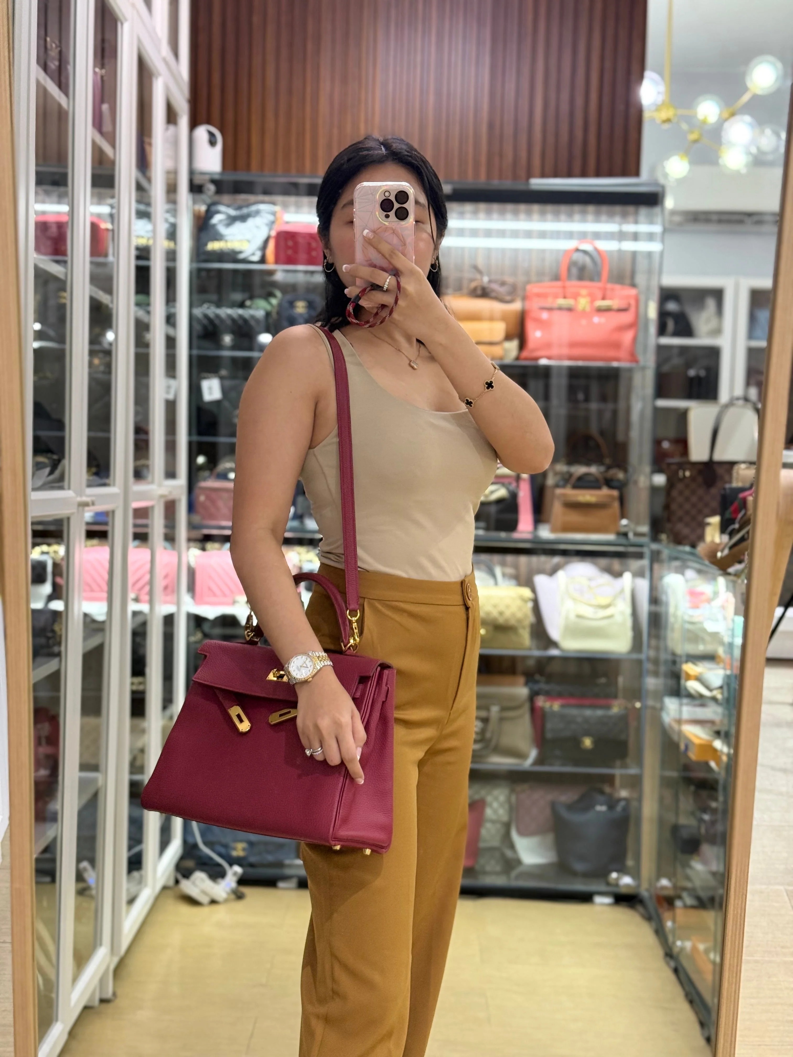 Hermes Kelly 32 Rubis Veau Togo Leather Gold Hardware Stamp T (2015) - Image 37