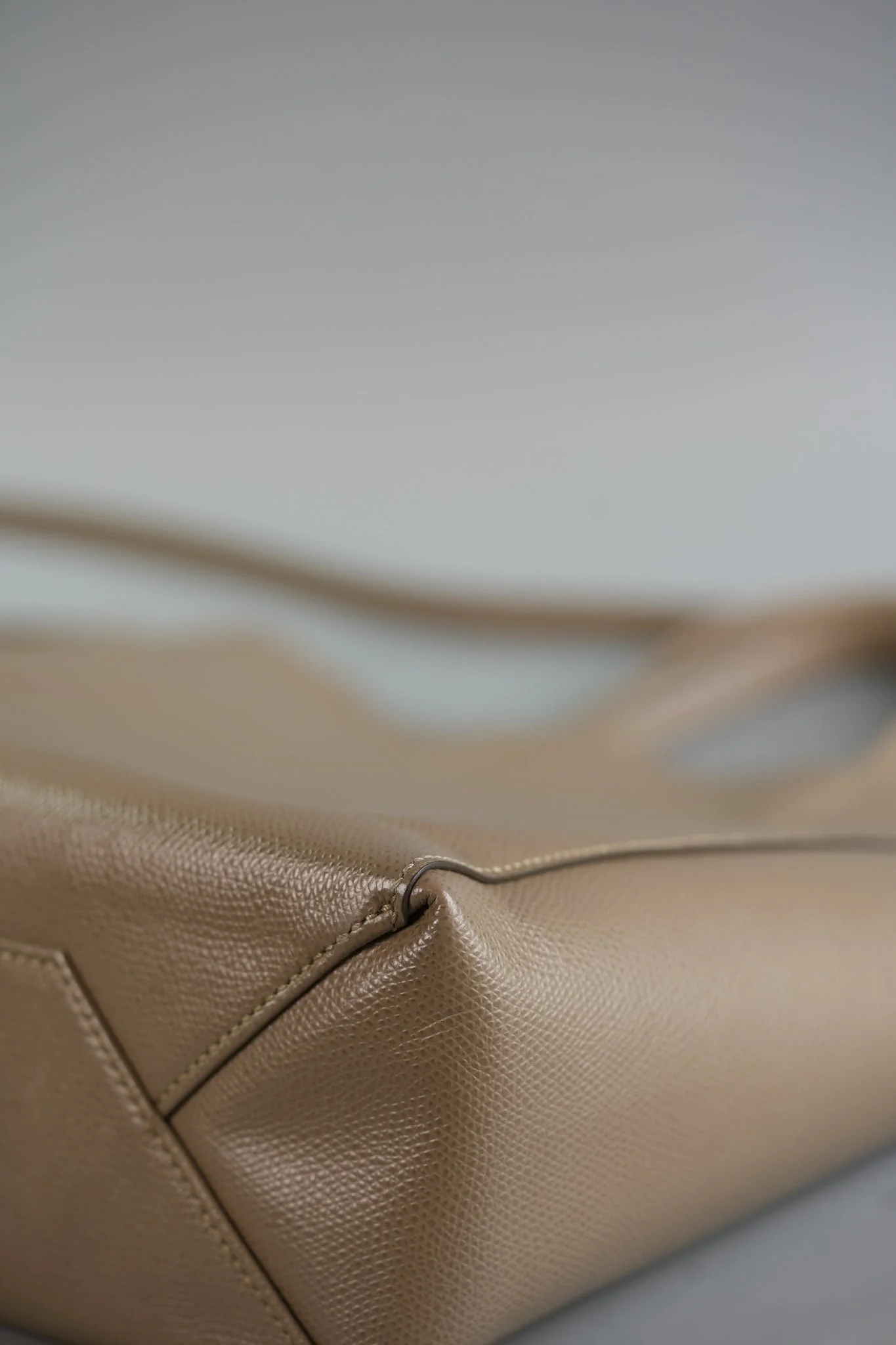 Celine Vertical Cabas Tote Bag in Dark Beige Grained Calfskin - Image 12