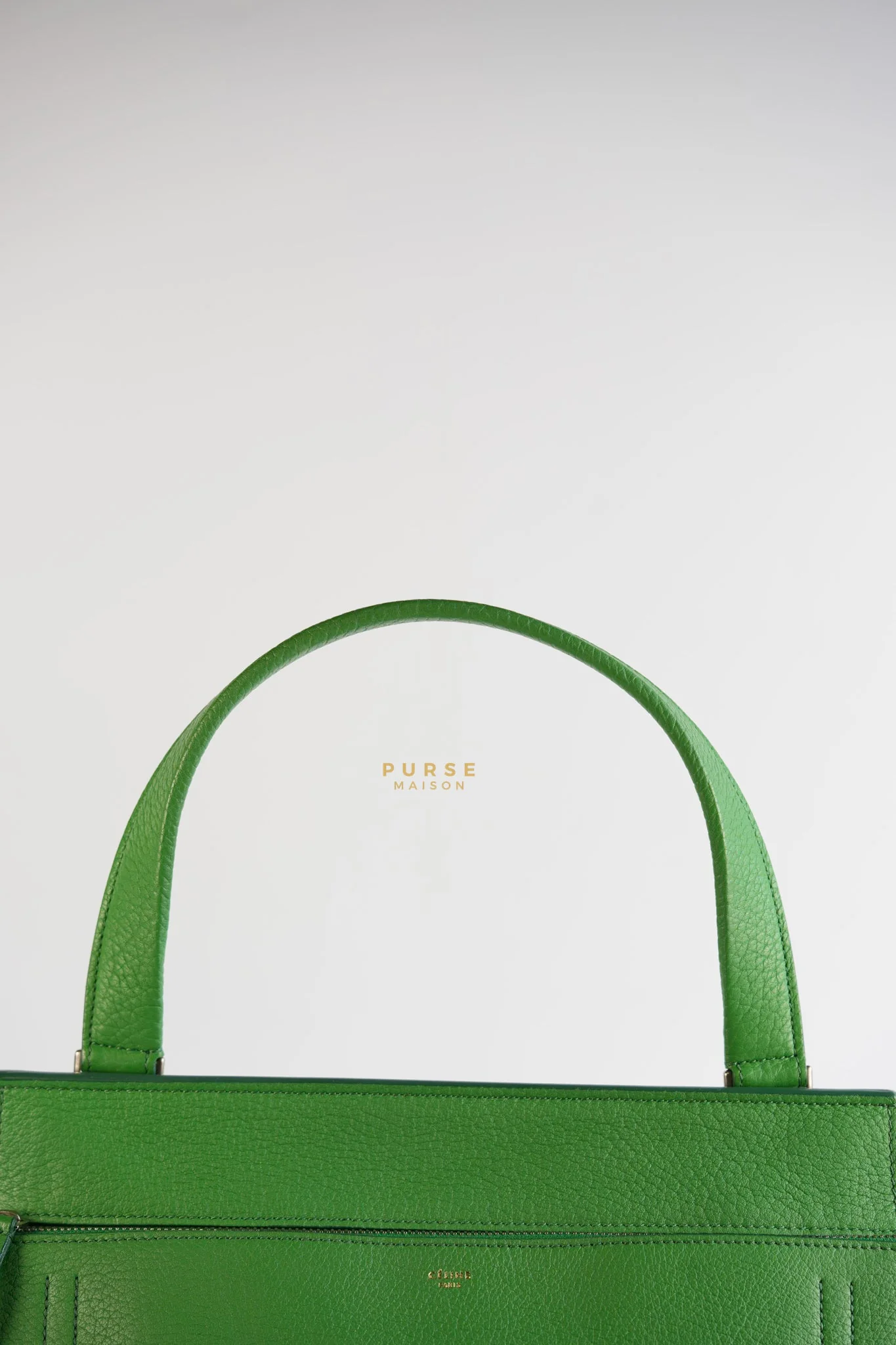 Celine Edge Medium Hand Bag in Green Leather - Image 17