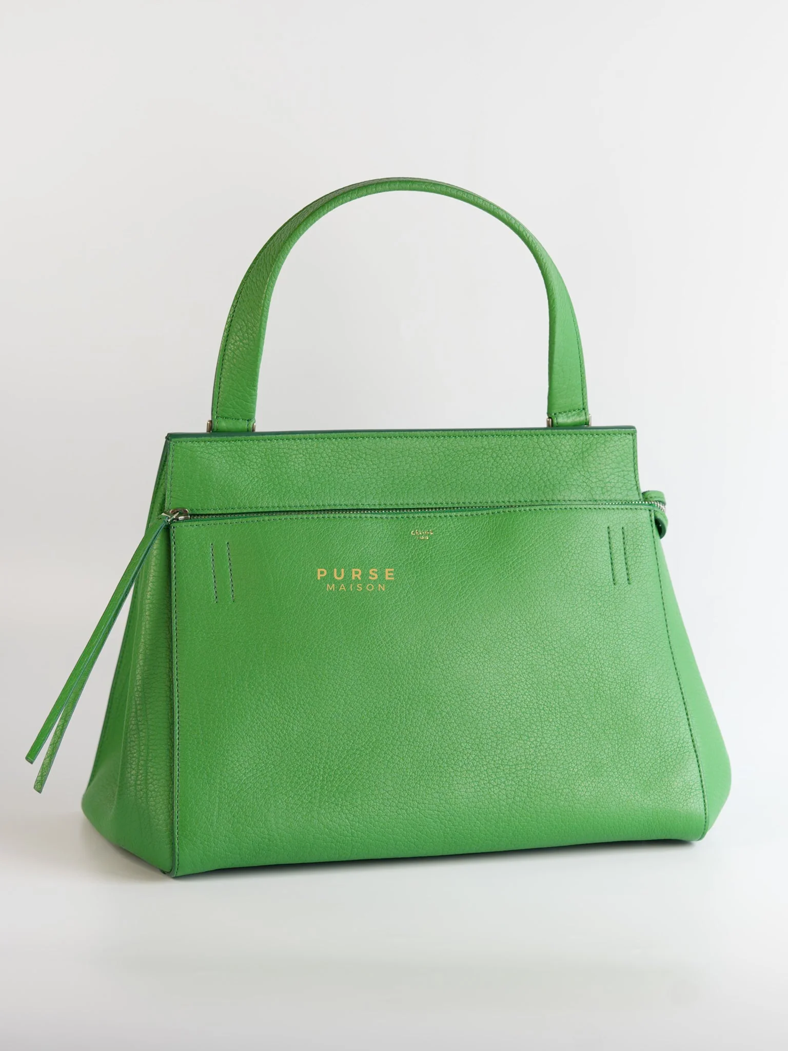 Celine Edge Medium Hand Bag in Green Leather - Image 3