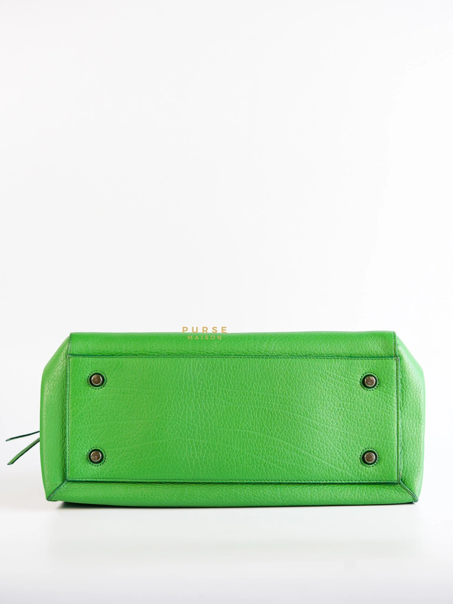 Celine Edge Medium Hand Bag in Green Leather - Image 7