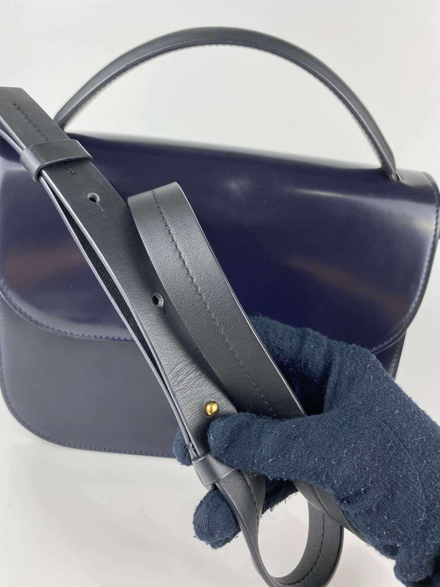 Marni Marni Glossy Calfskin Tuk navy blue - Image 9