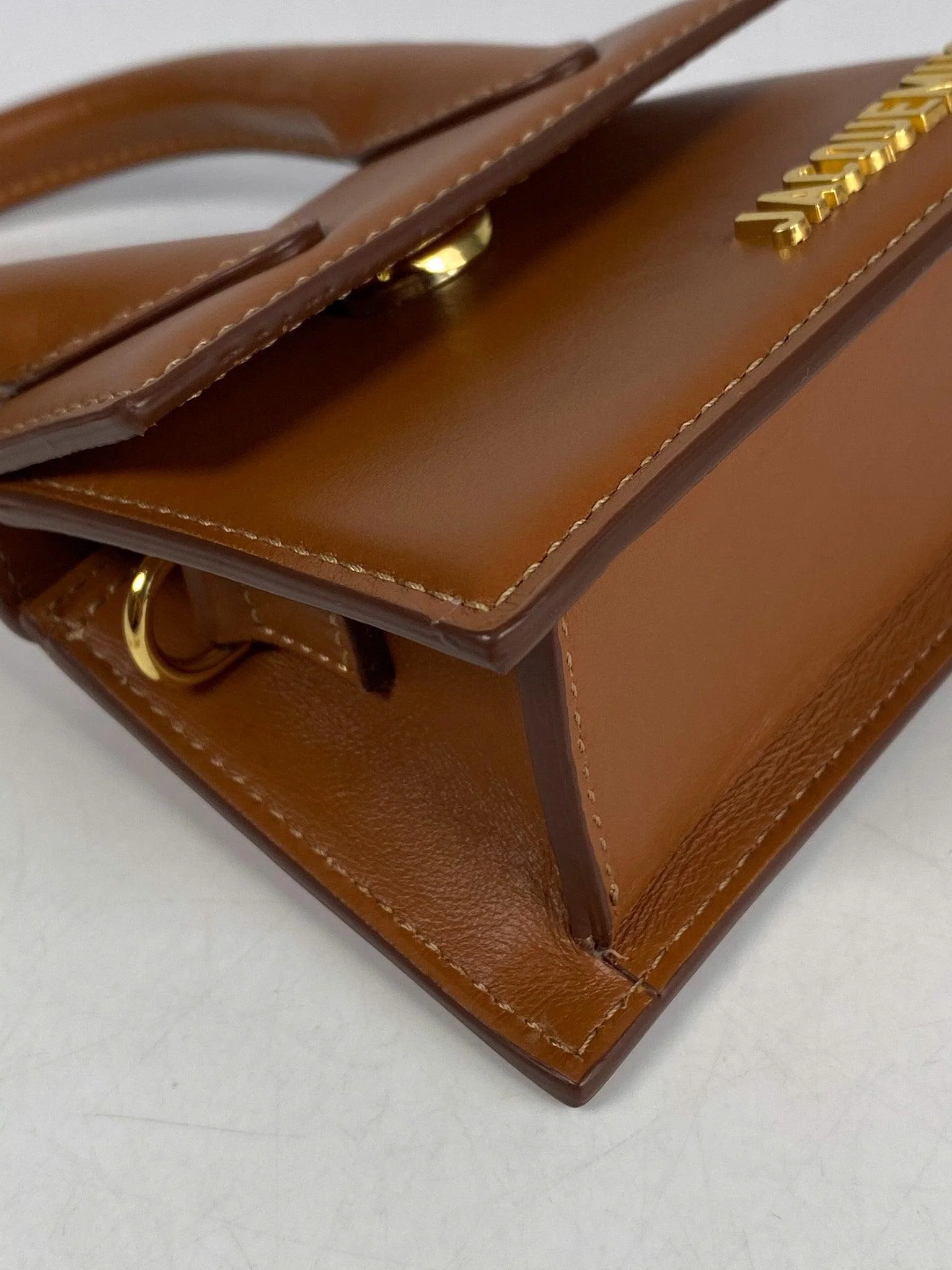 Jacquemus Jacquemus Le Chiquito Y Brown Mini Bag in Gold Hardware - Image 13