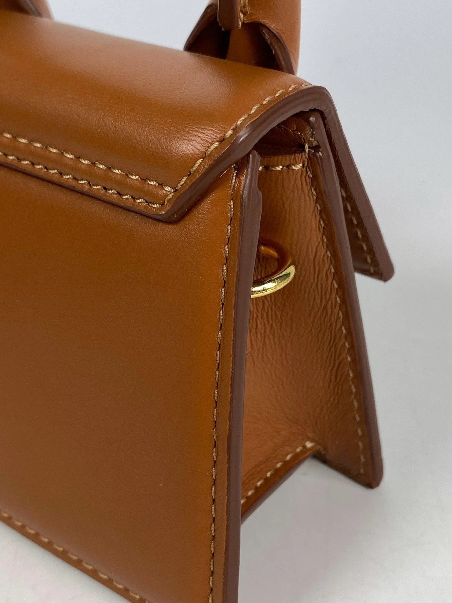 Jacquemus Jacquemus Le Chiquito Y Brown Mini Bag in Gold Hardware - Image 15