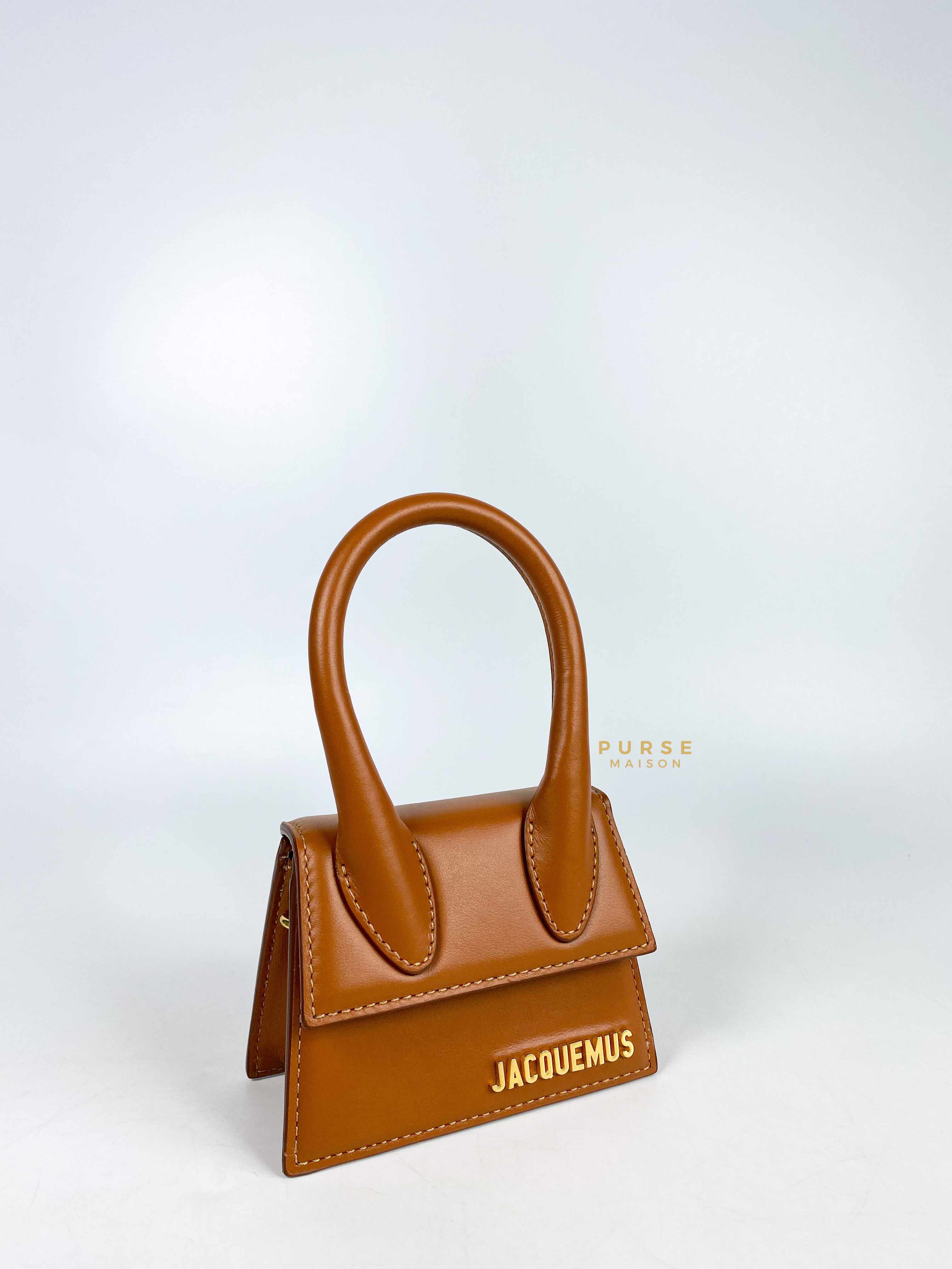 Jacquemus Jacquemus Le Chiquito Y Brown Mini Bag in Gold Hardware - Image 3