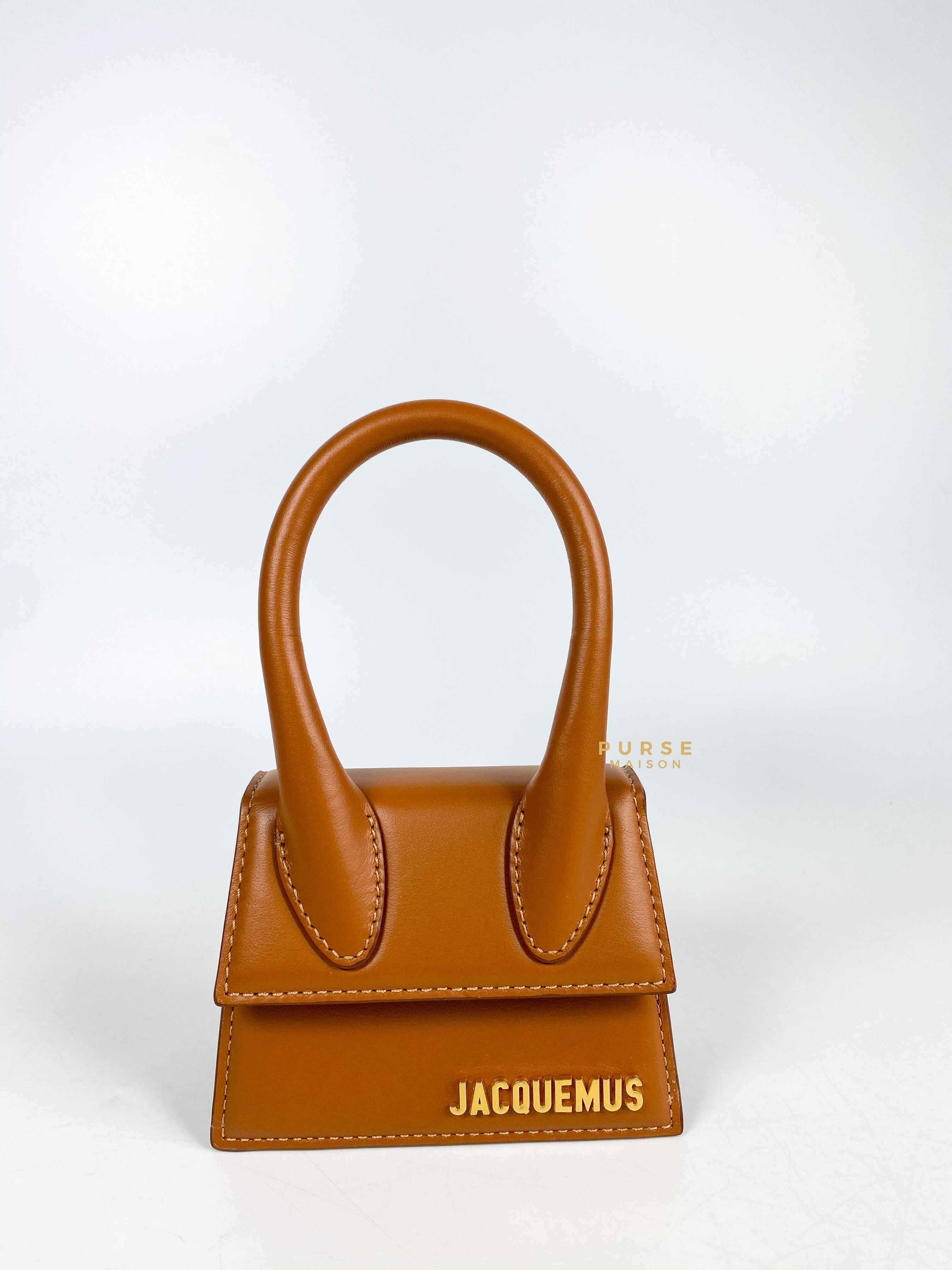 Jacquemus Jacquemus Le Chiquito Y Brown Mini Bag in Gold Hardware - Image 4
