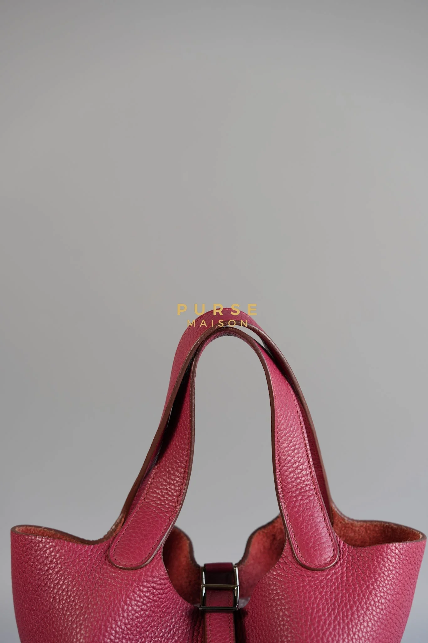 Hermes Picotin 18 in Rouge Grenat Clemence and Palladium Hardware Stamp Square R (2014) - Image 9