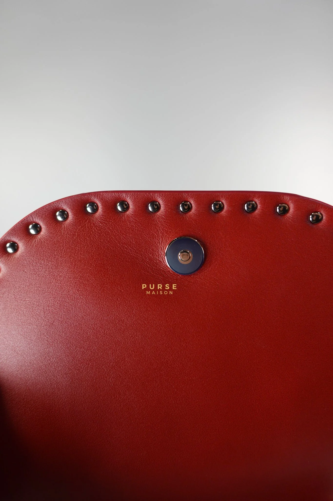 Valentino Rockstud Halfmoon Saddle in Red/White Vitello Colorblock Bag - Image 17