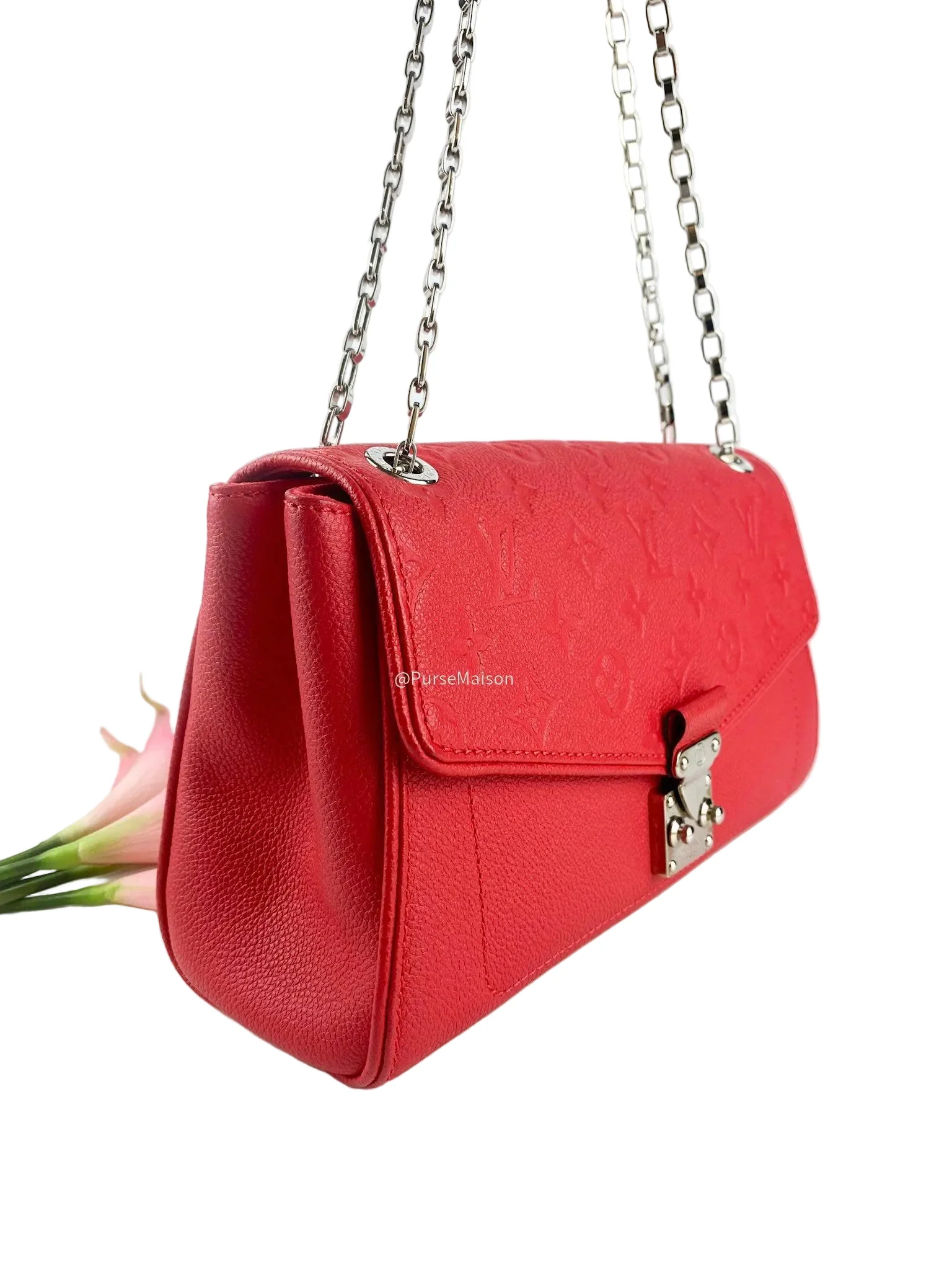 Louis Vuitton Saint Germain PM in Red Monogram Empreinte Leather (Date Code: TR0156) - Image 2
