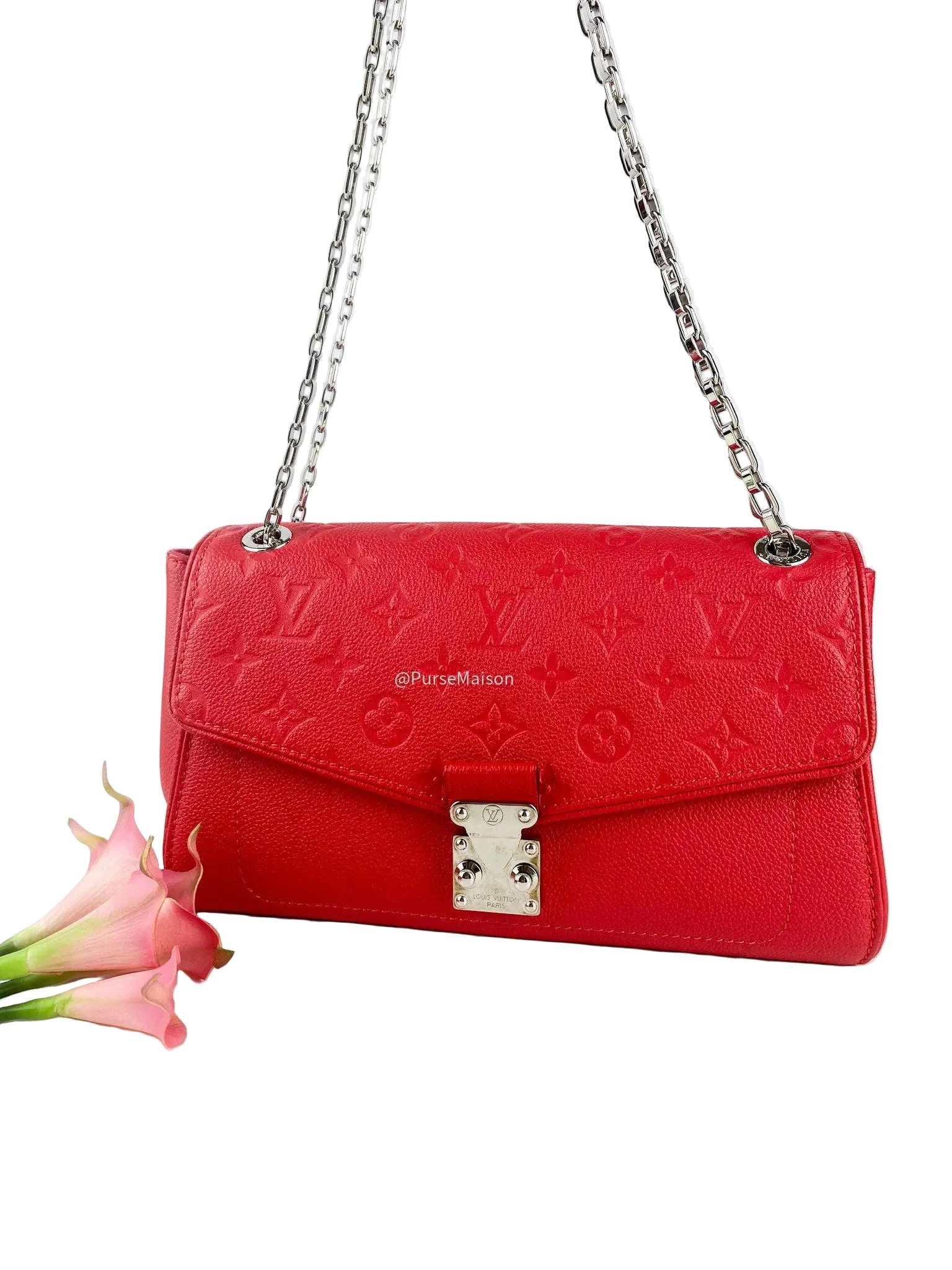 Louis Vuitton Saint Germain PM in Red Monogram Empreinte Leather (Date Code: TR0156) - Image 3