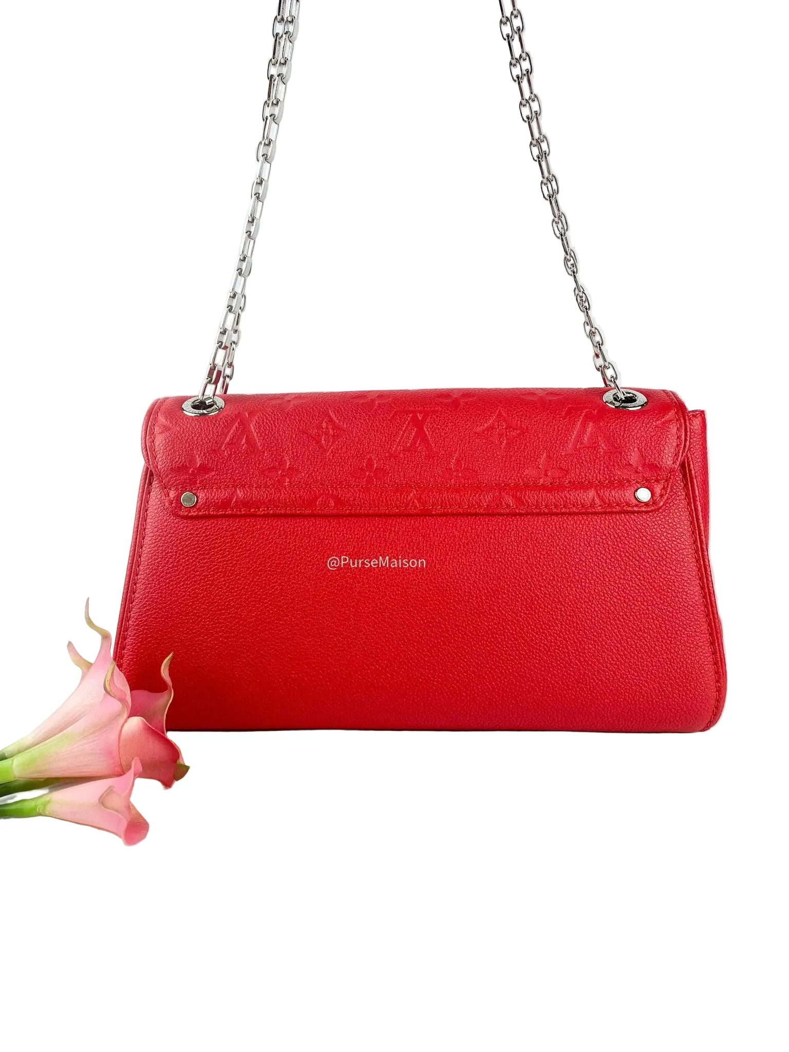 Louis Vuitton Saint Germain PM in Red Monogram Empreinte Leather (Date Code: TR0156) - Image 4