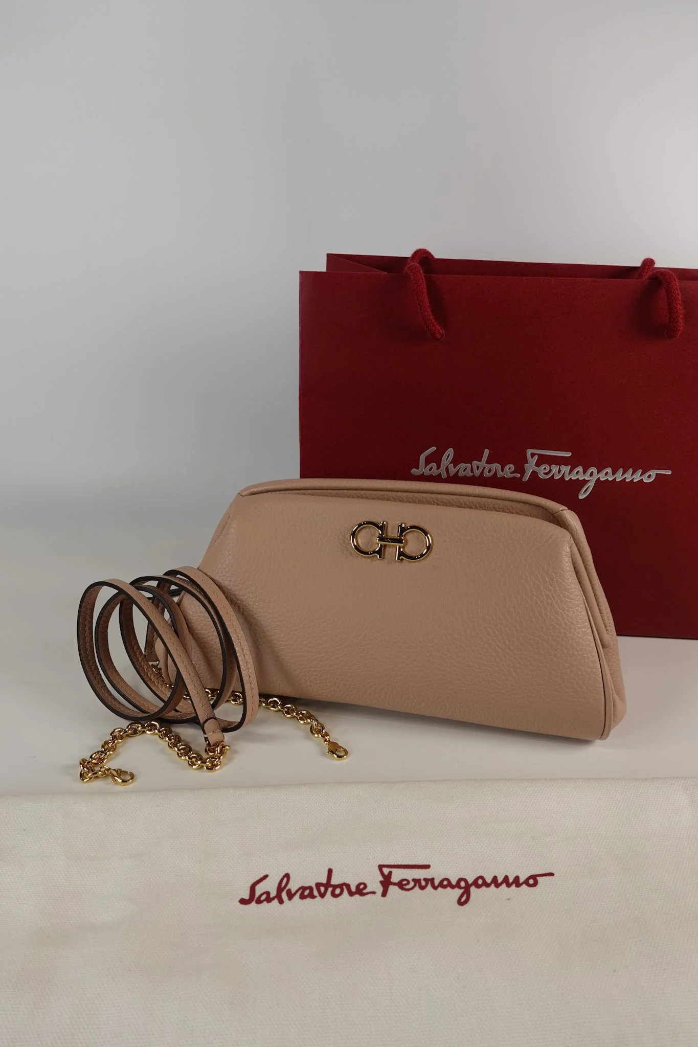 Salvatore Ferragamo Gancini Calfskin Leather Mini Crossbody Bag in Pink - Image 26