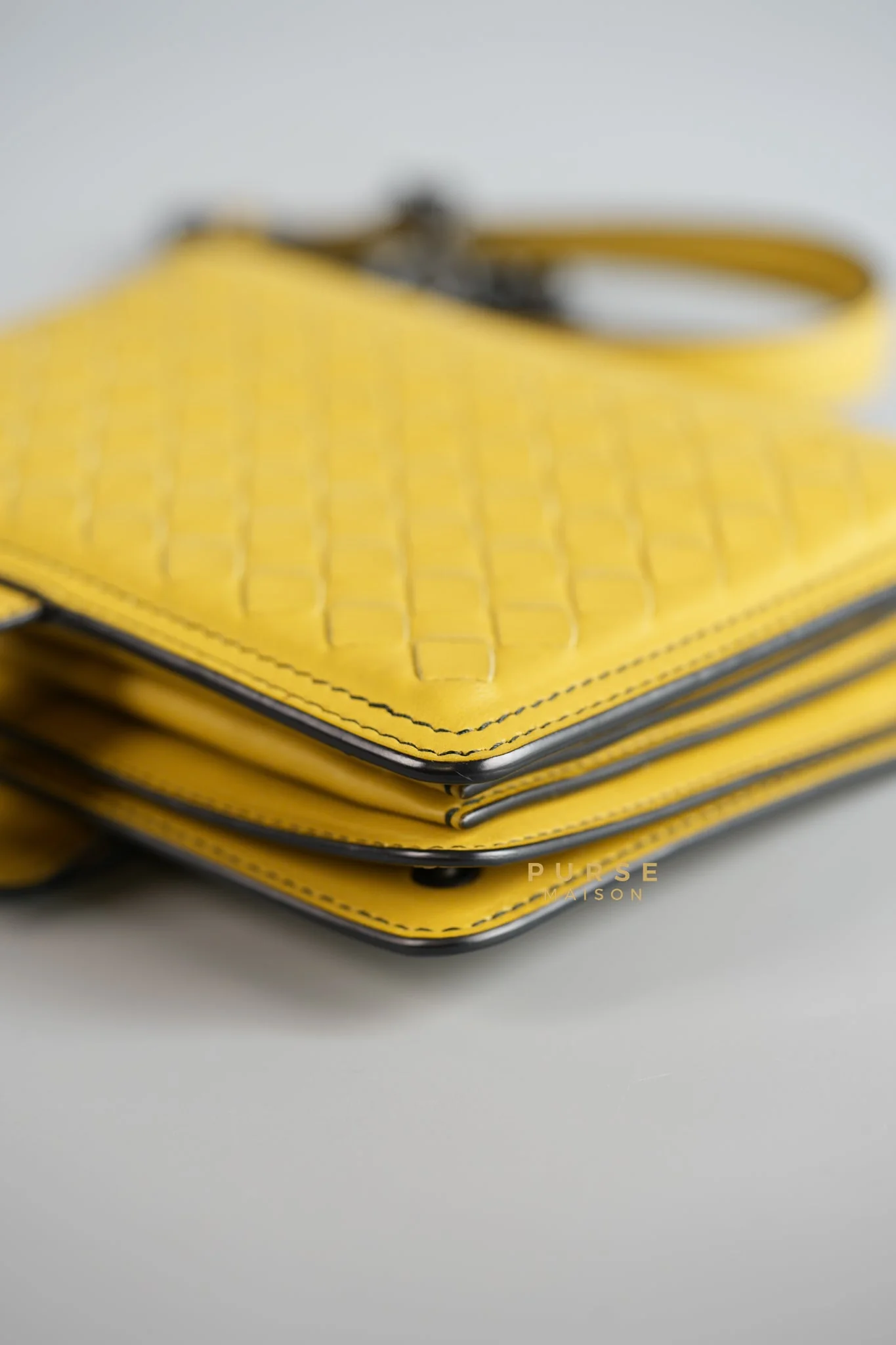 Bottega Veneta Mini Runway in Yellow Intrecciato Leather Shoulder Bag - Image 10