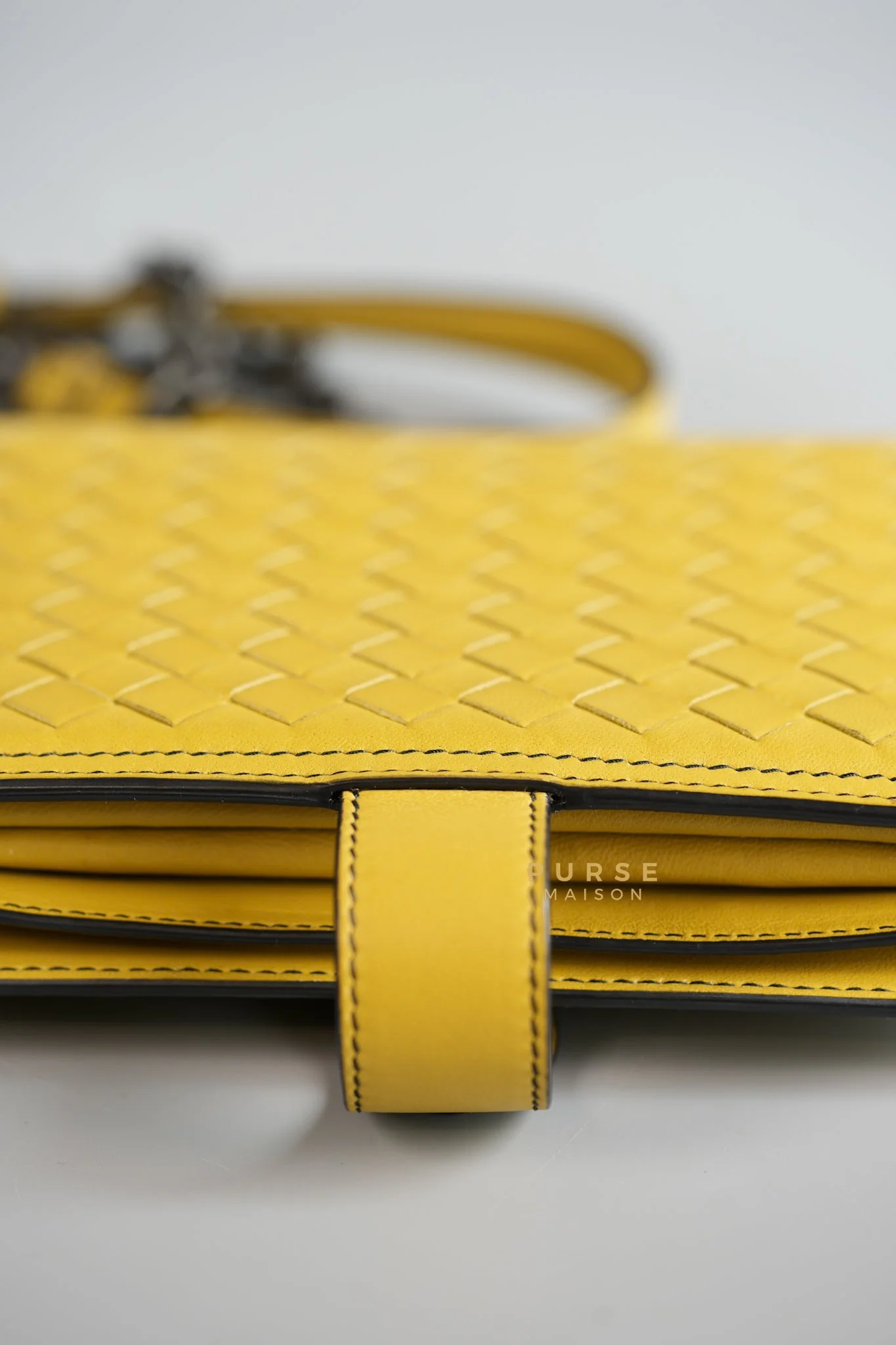 Bottega Veneta Mini Runway in Yellow Intrecciato Leather Shoulder Bag - Image 12