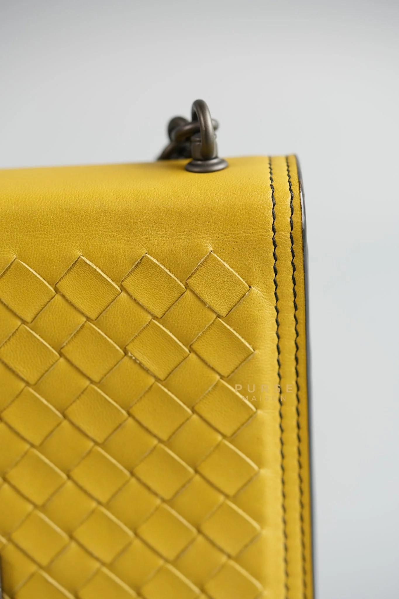 Bottega Veneta Mini Runway in Yellow Intrecciato Leather Shoulder Bag - Image 13