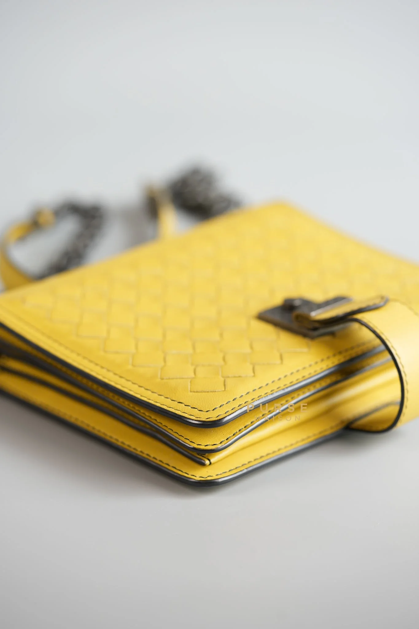 Bottega Veneta Mini Runway in Yellow Intrecciato Leather Shoulder Bag - Image 7