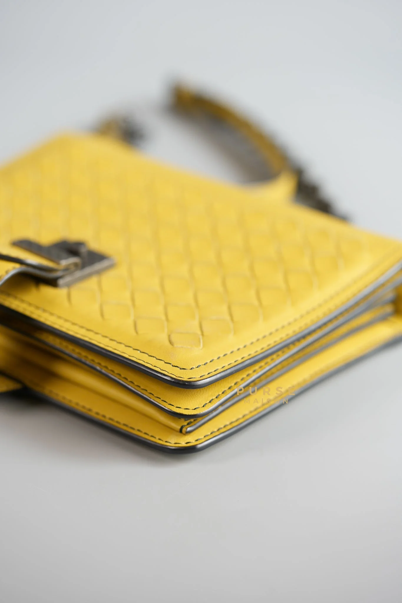 Bottega Veneta Mini Runway in Yellow Intrecciato Leather Shoulder Bag - Image 8