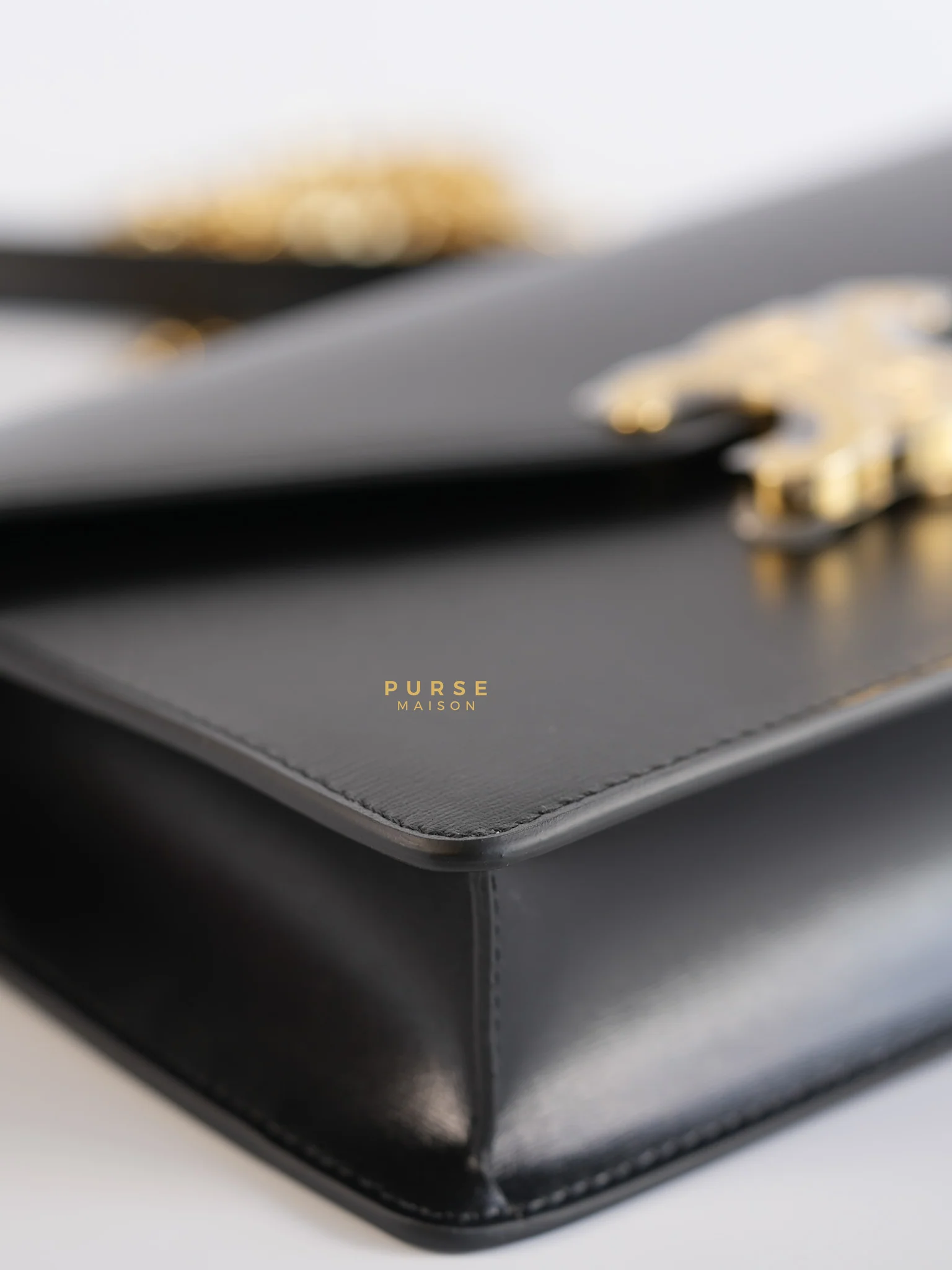Celine Wallet On Chain Margo Black in Smooth Leather - Image 7