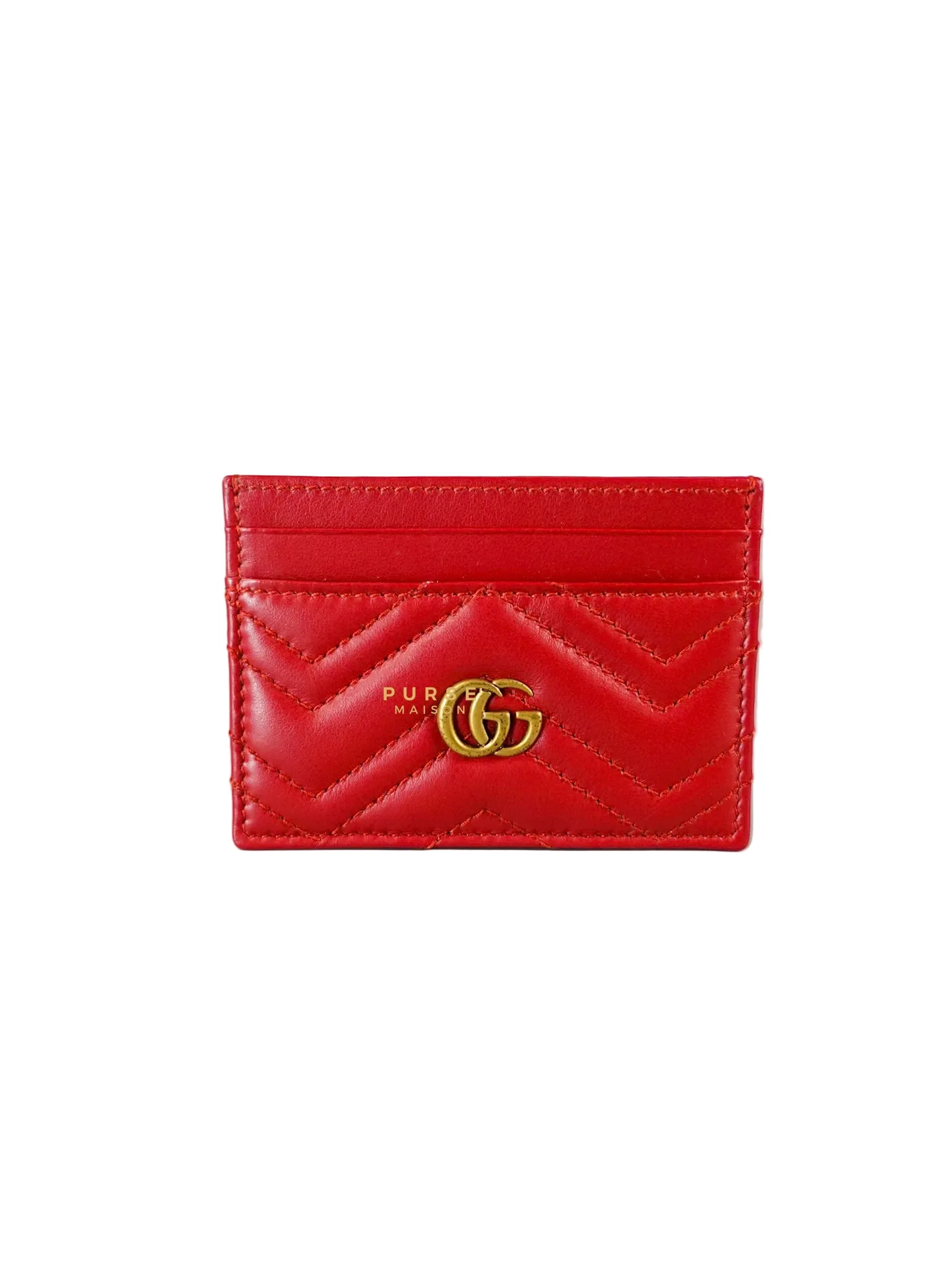 Gucci Flat Cardholder in Red Leather