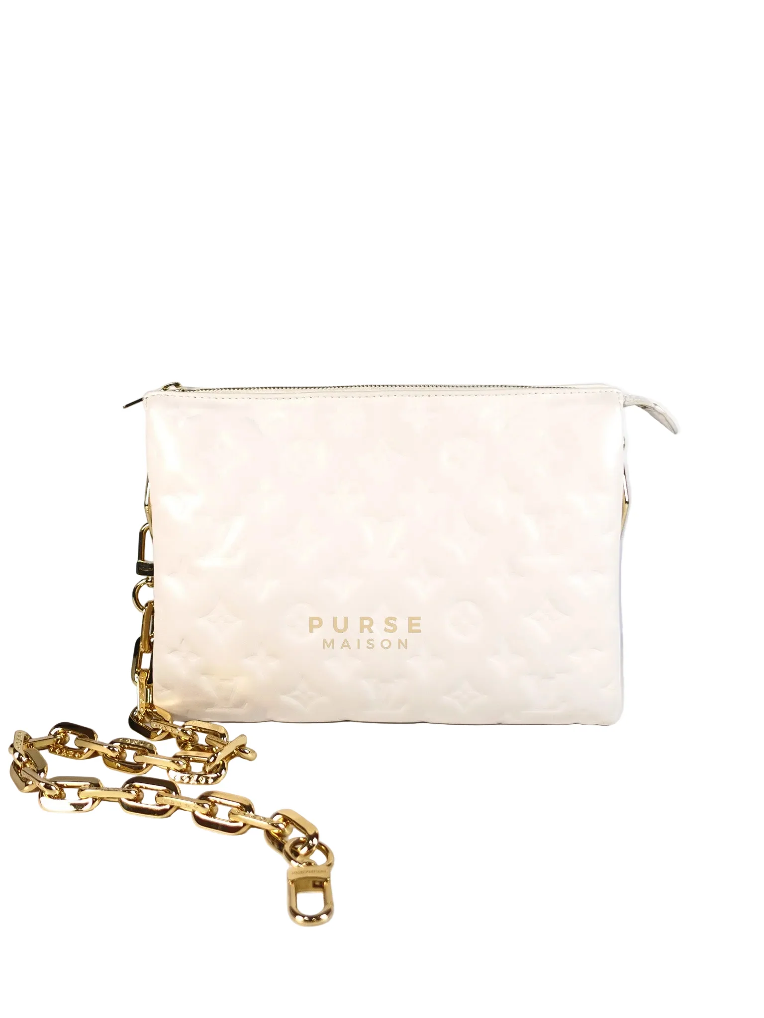 Louis Vuitton Coussin PM Bag in White Monogram Lambskin Leather (Date Code: PL1201) - Image 2