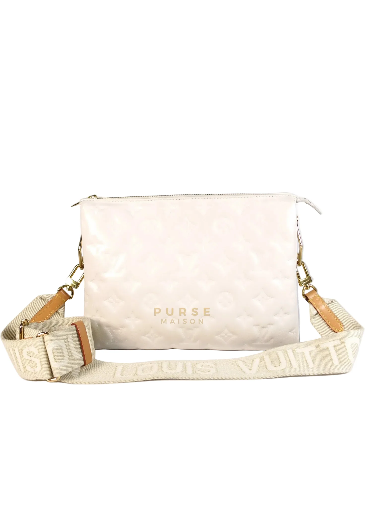 Louis Vuitton Coussin PM Bag in White Monogram Lambskin Leather (Date Code: PL1201) - Image 3