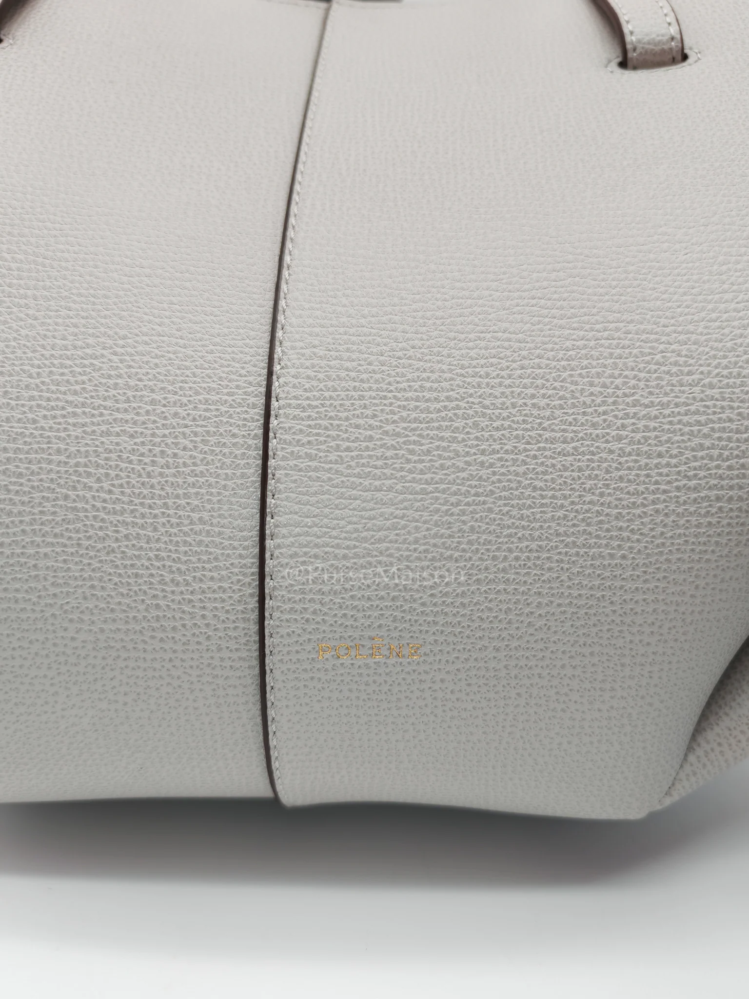 Polene Cyme Mini in Mist Graine Leather Tote Bag - Image 14