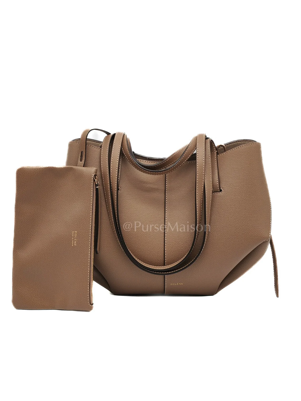 Polene Cyme Mini in Root Graine Leather Shoulder Bag