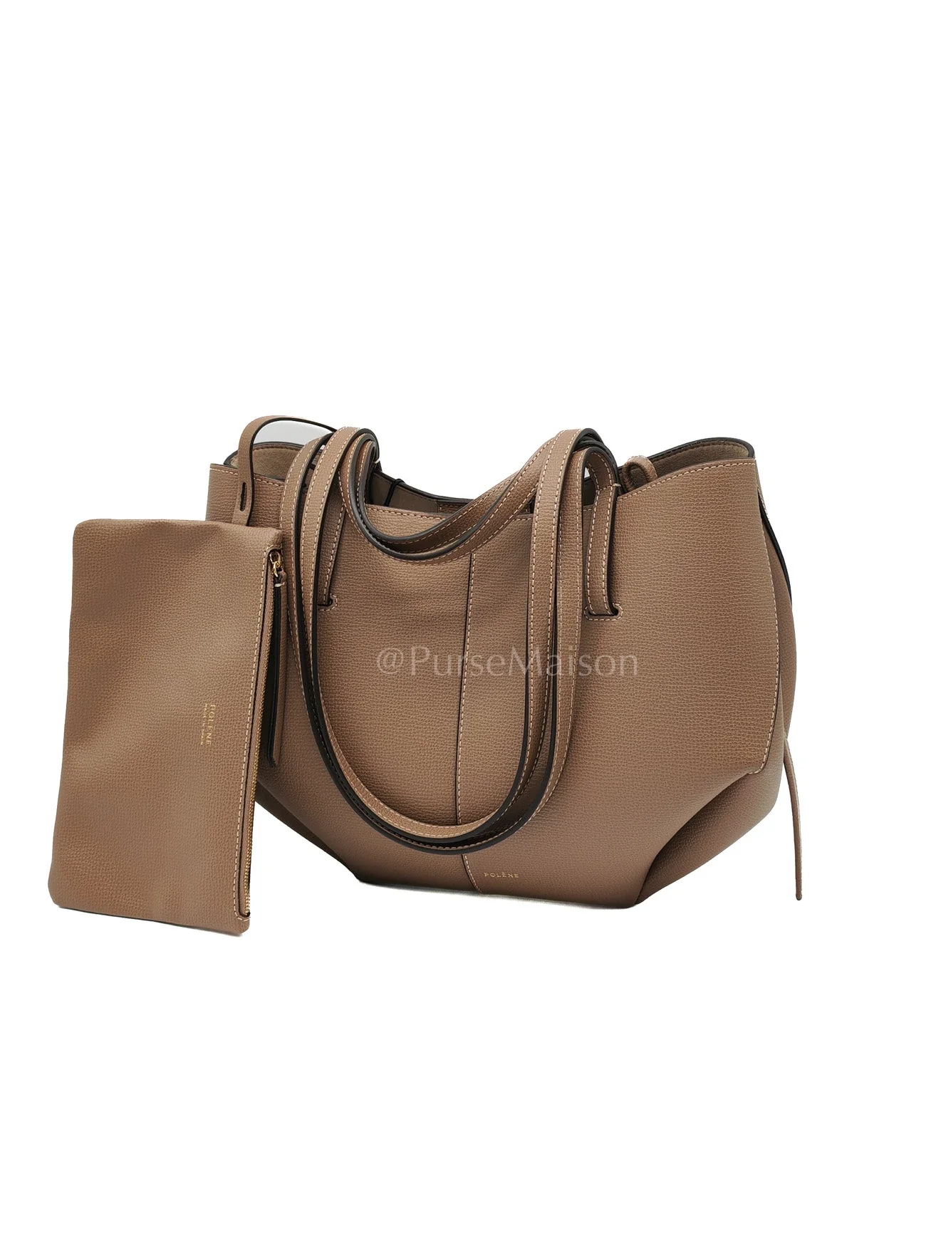 Polene Cyme Mini in Root Graine Leather Shoulder Bag - Image 2
