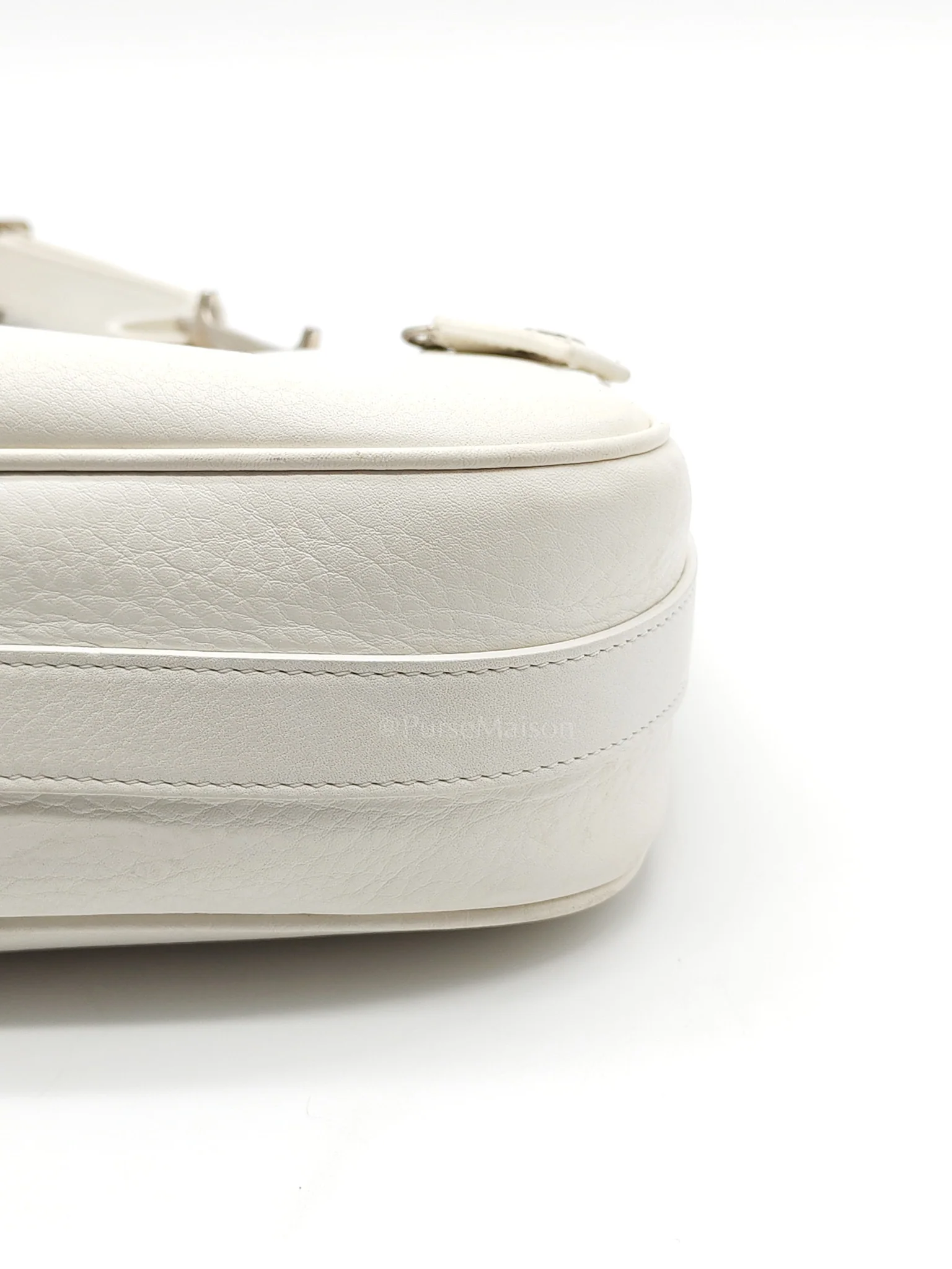Christian Dior D Charm Pochette Shoulder Bag in White & Silver Hardware - Image 11