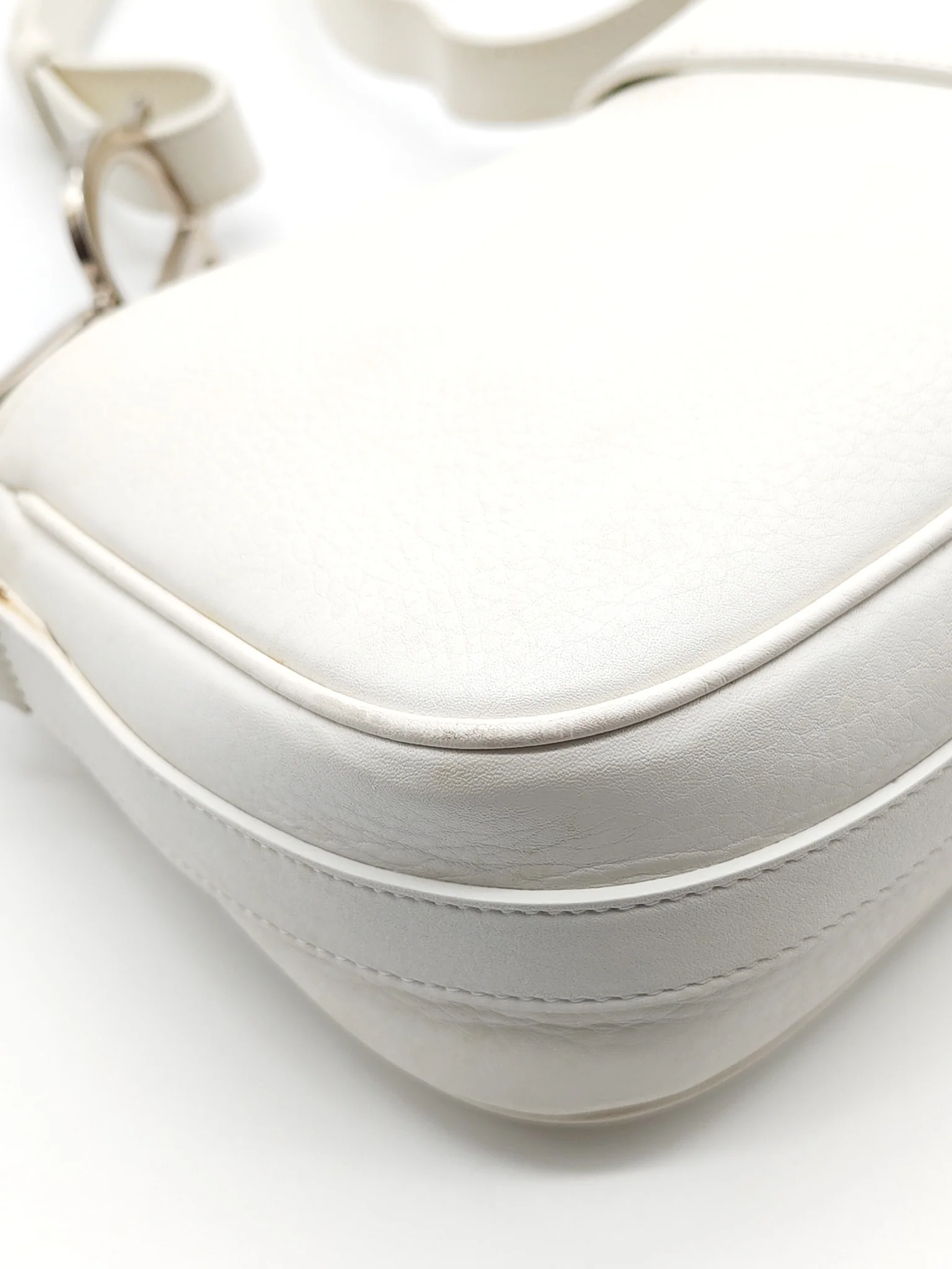 Christian Dior D Charm Pochette Shoulder Bag in White & Silver Hardware - Image 12