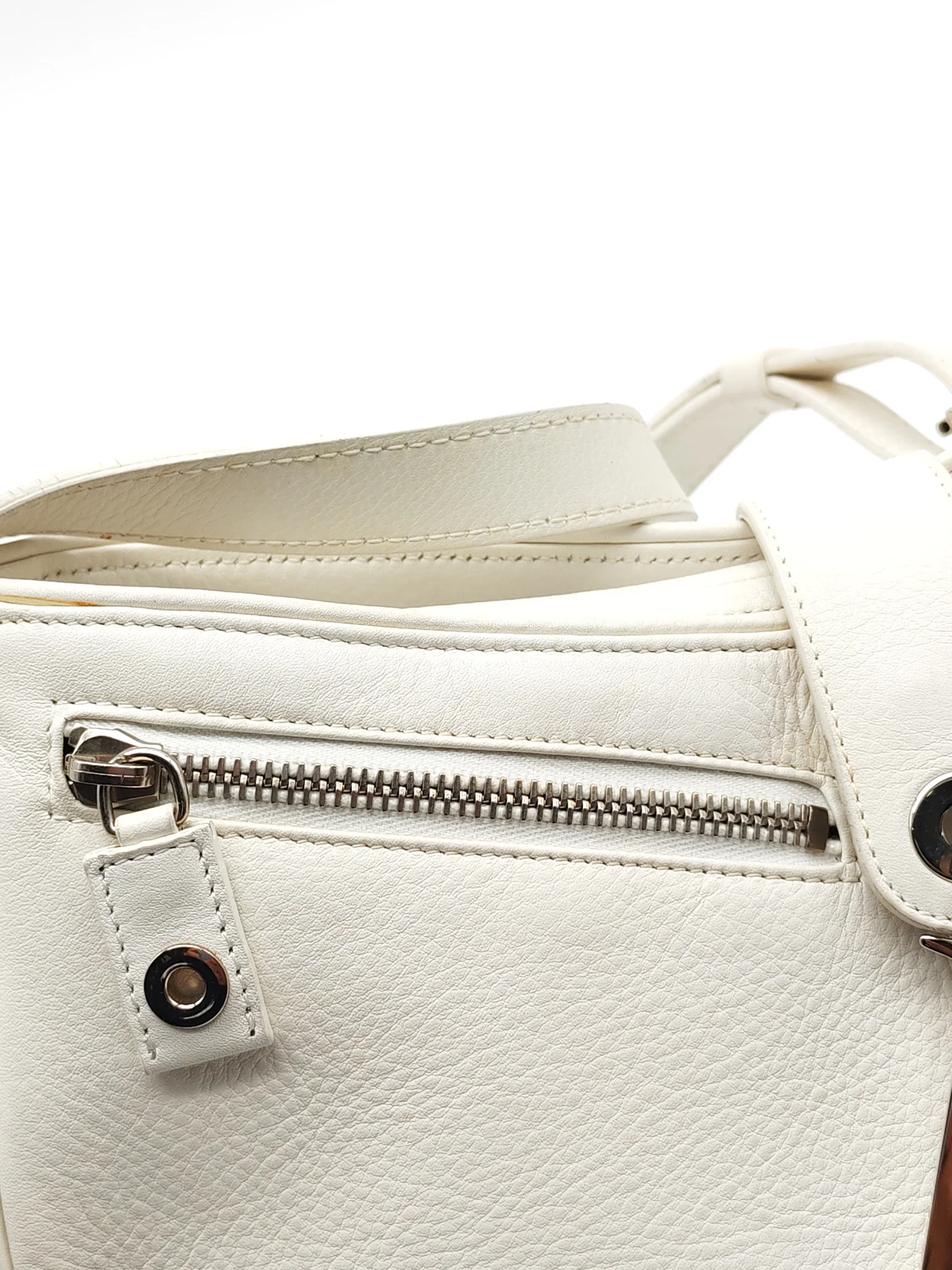 Christian Dior D Charm Pochette Shoulder Bag in White & Silver Hardware - Image 24