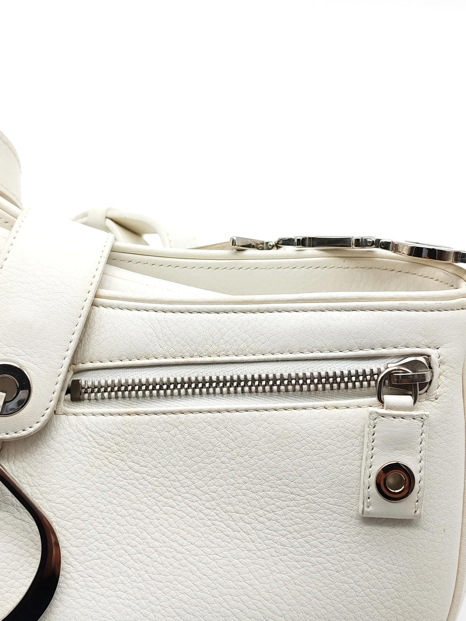 Christian Dior D Charm Pochette Shoulder Bag in White & Silver Hardware - Image 25