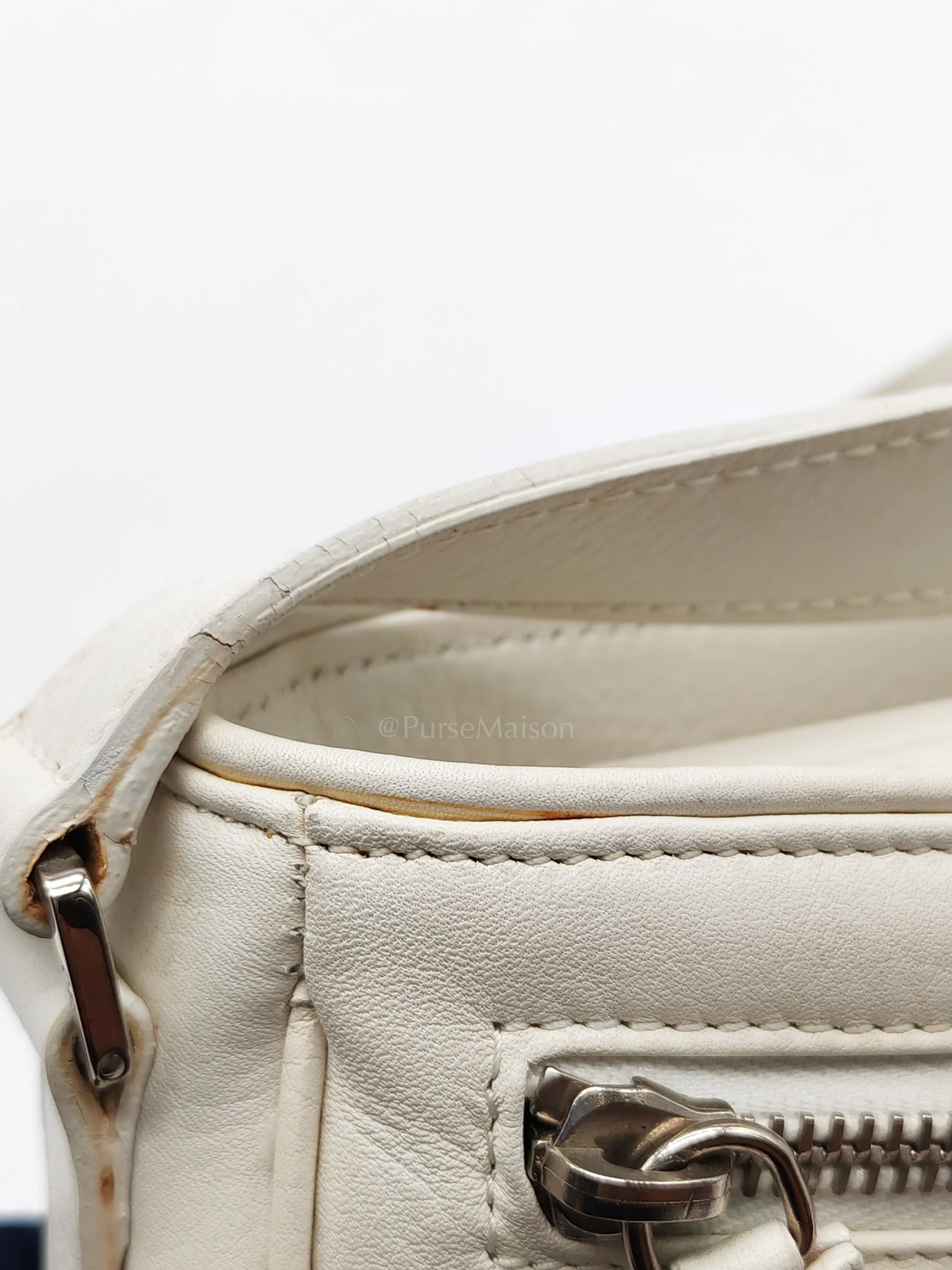 Christian Dior D Charm Pochette Shoulder Bag in White & Silver Hardware - Image 28
