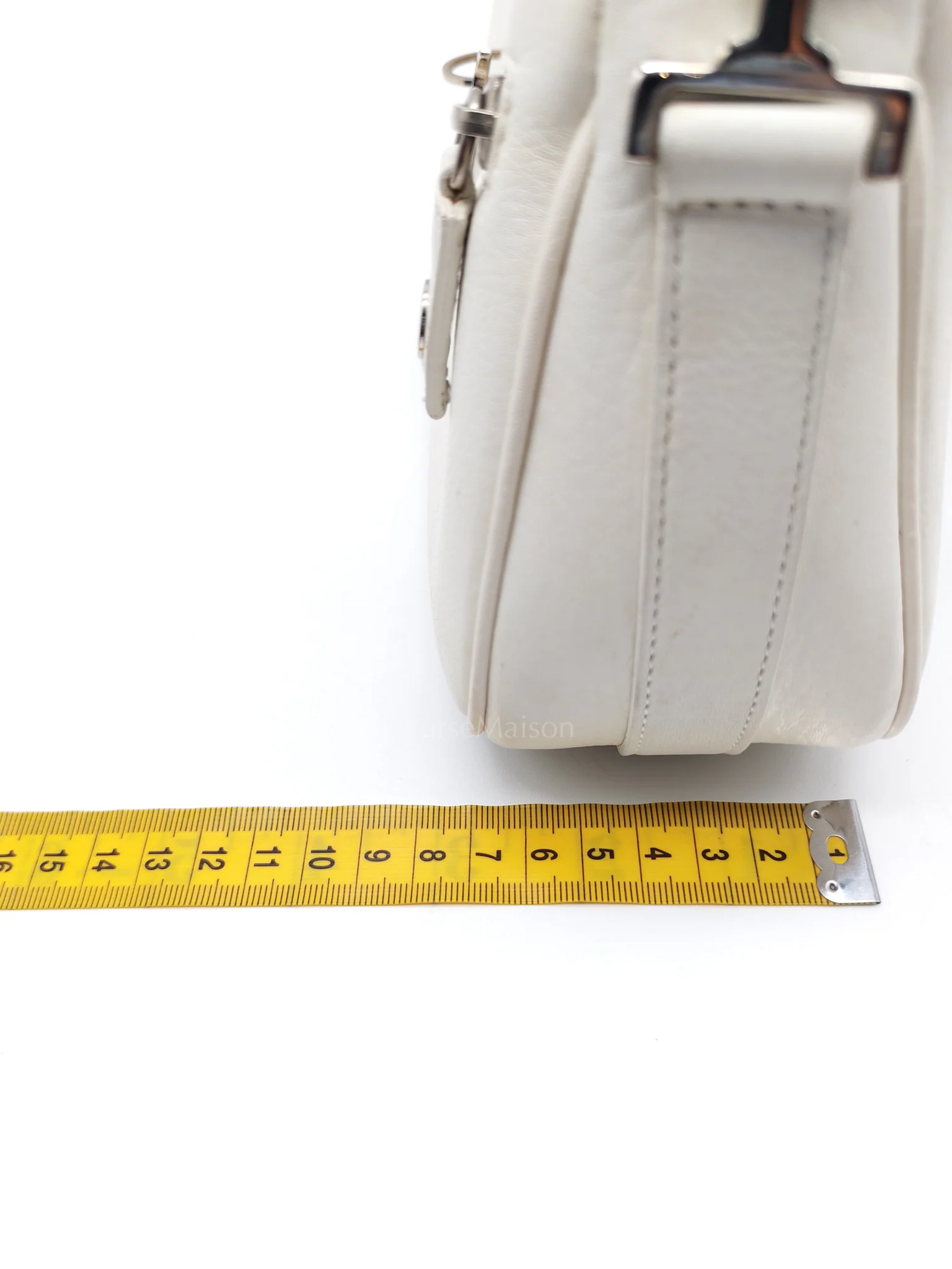 Christian Dior D Charm Pochette Shoulder Bag in White & Silver Hardware - Image 49