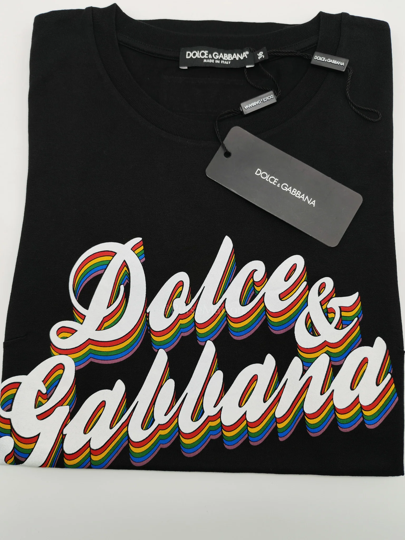 Dolce & Gabbana Rainbow Logo Print T-Shirt Women Size 36 - Image 7