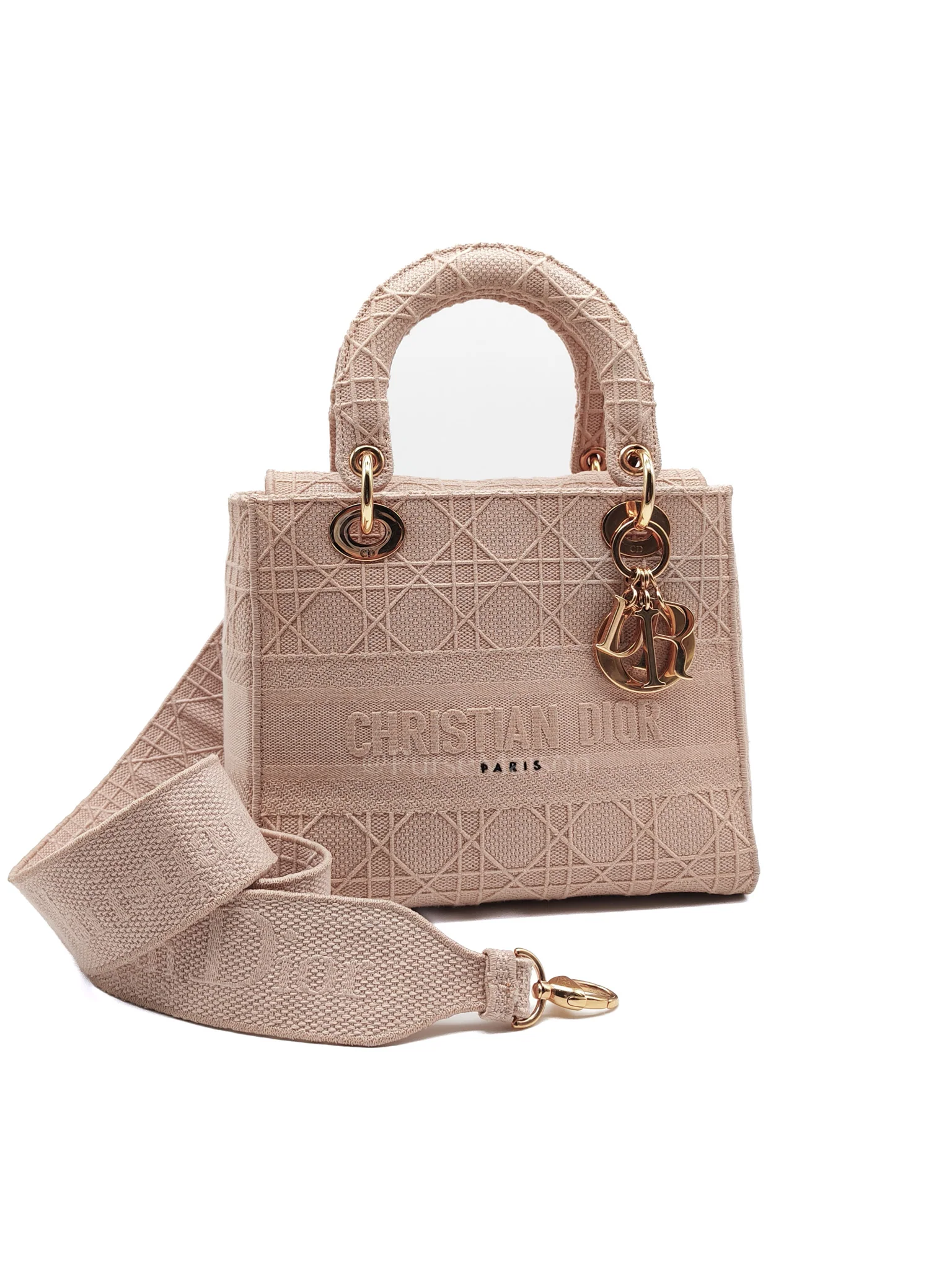 Christian Dior Lady D-Lite Medium in Blush Rose Canvas and Rose Gold Hardware Shoulder Bag - Image 2