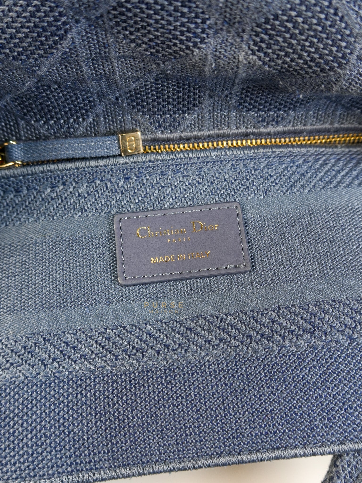 Christian Dior Lady Dior D-Lite Blue Medium Embroidered Cannage Quilt Canvas - Image 32