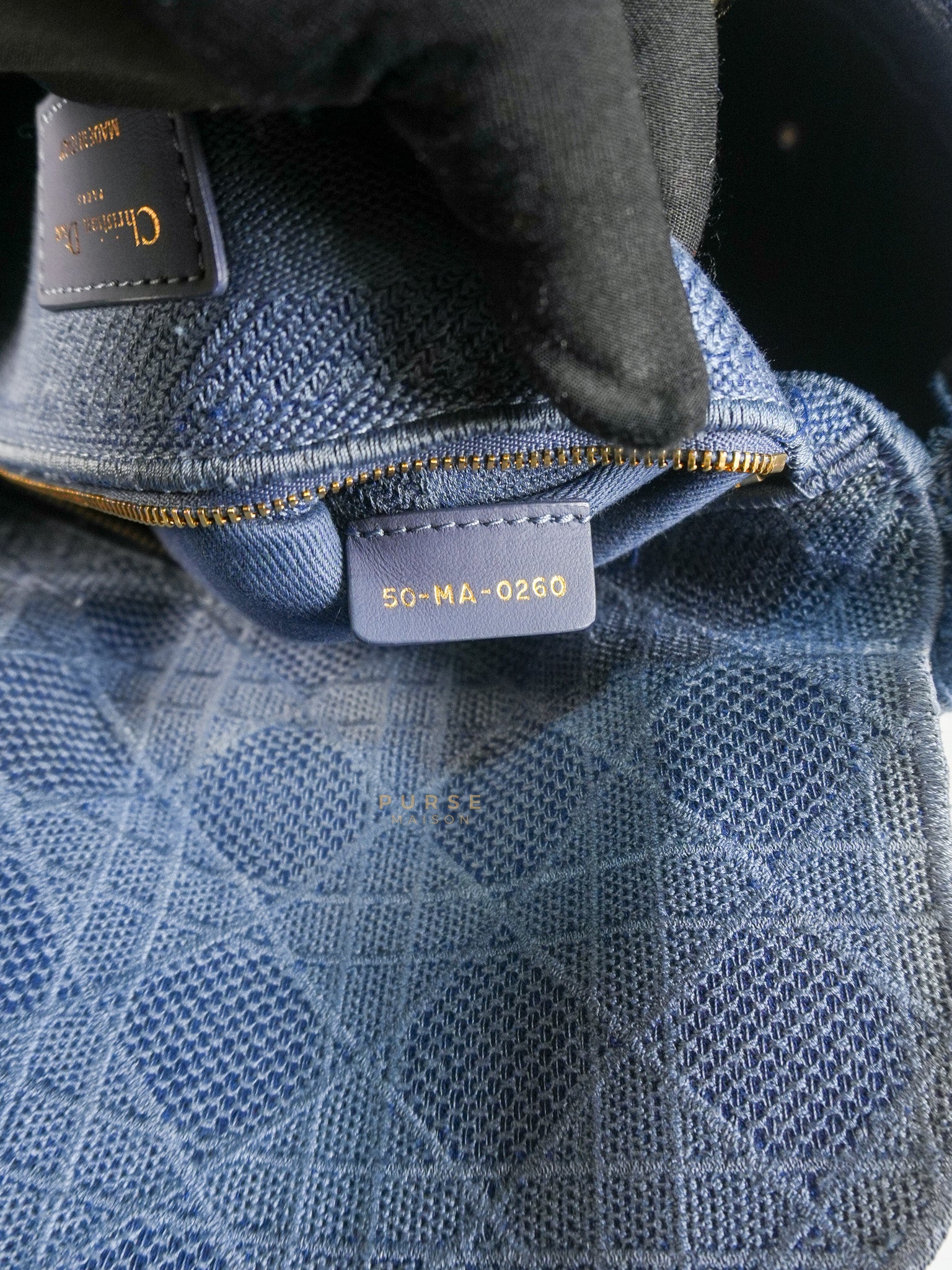 Christian Dior Lady Dior D-Lite Blue Medium Embroidered Cannage Quilt Canvas - Image 33
