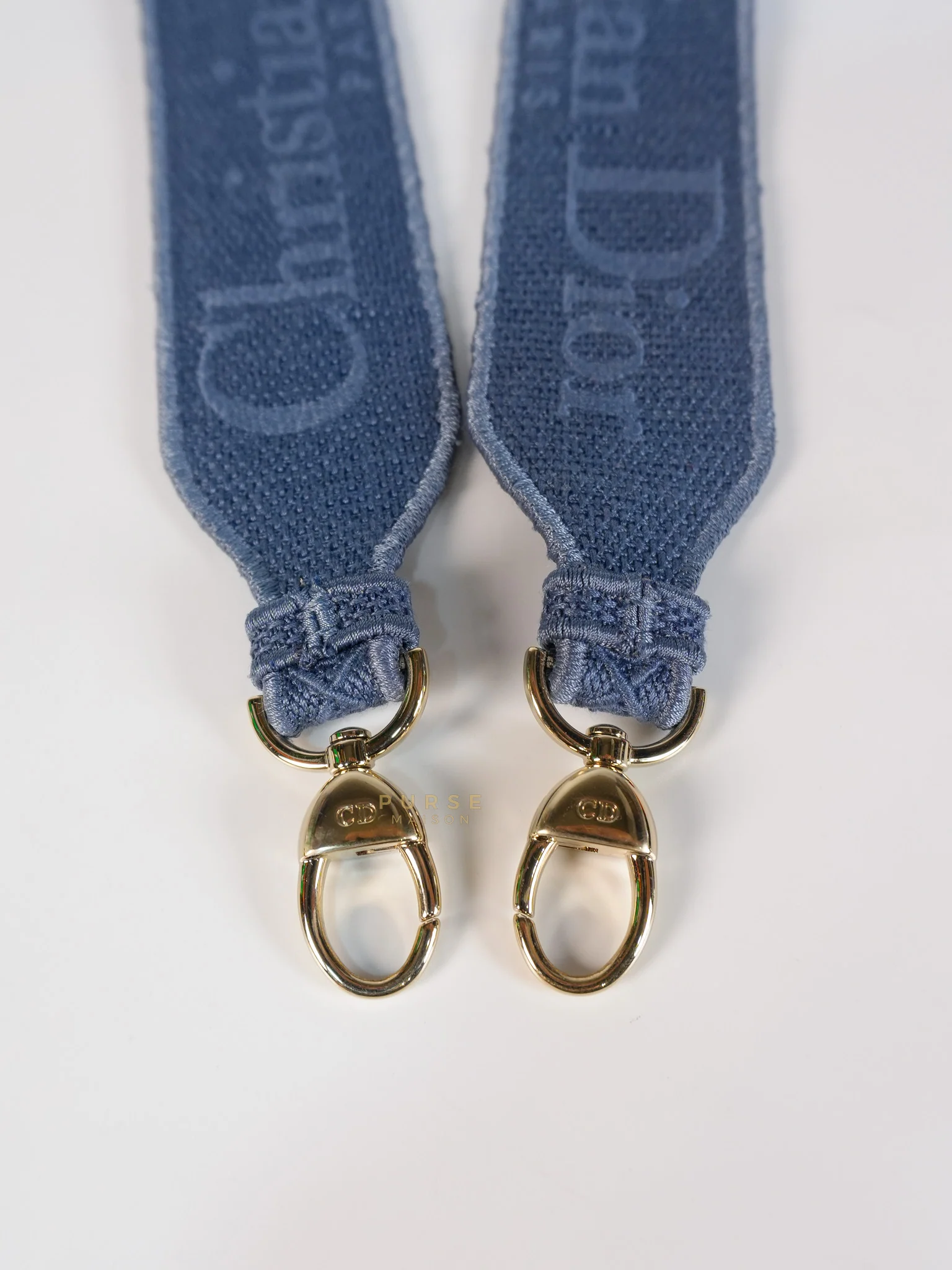 Christian Dior Lady Dior D-Lite Blue Medium Embroidered Cannage Quilt Canvas - Image 34